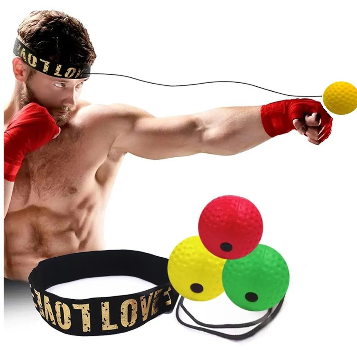 GENERICO - Bola Pelota Entrenamiento De Boxeo Mejora Reflejos Amarillo