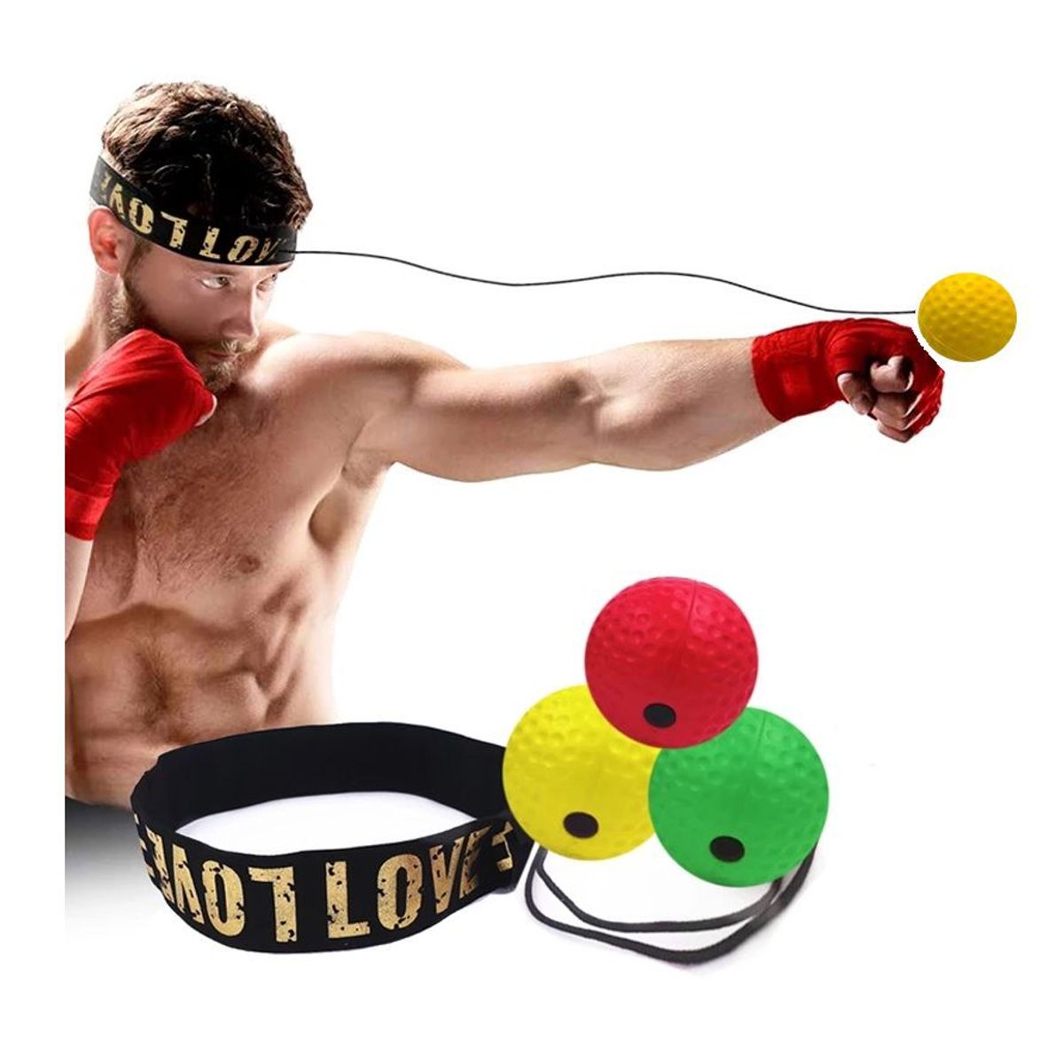 GENERICO - Bola Pelota Entrenamiento De Boxeo Mejora Reflejos Amarillo