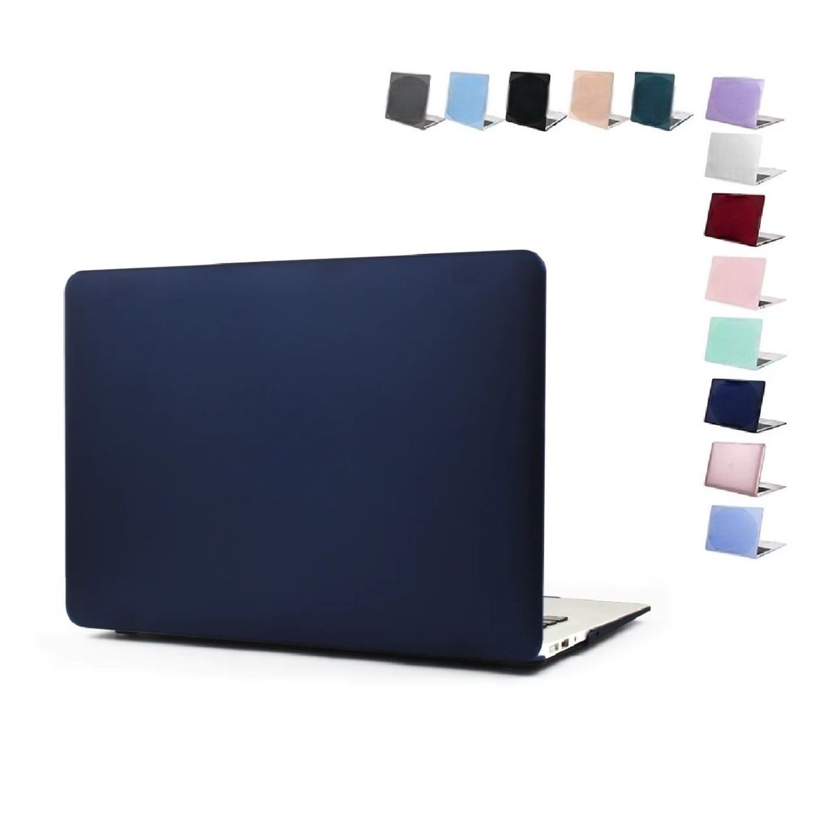 GENERICO - Carcasa Protector Para Macbook Air 13 Chip M2 M3 M4 2022 a 2025 Antideslizante Mate - Azul Oscuro