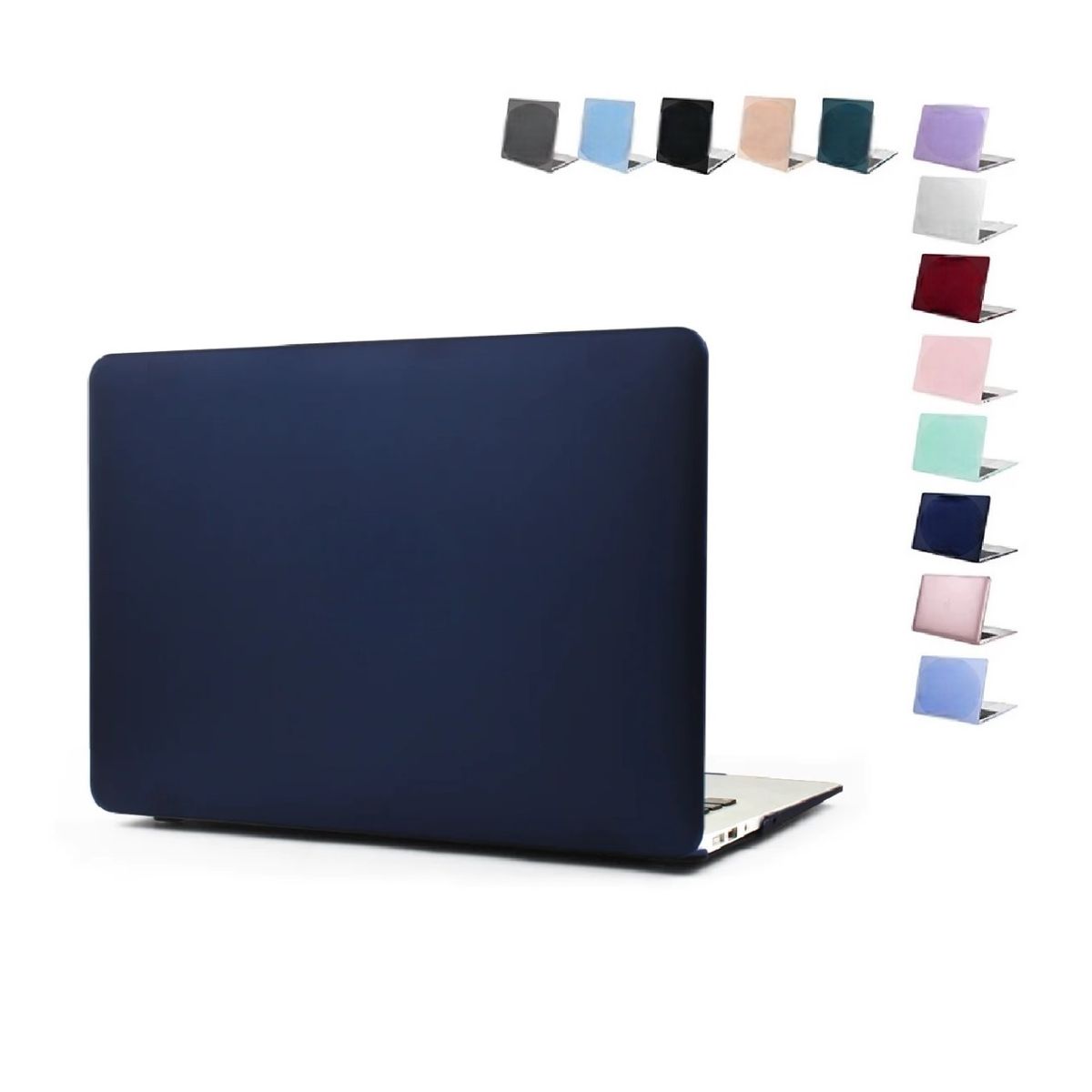 GENERICO - Carcasa Protector Para Macbook Air 13 Chip M2 M3 M4 2022 a 2025 Antideslizante Mate - Azul Oscuro
