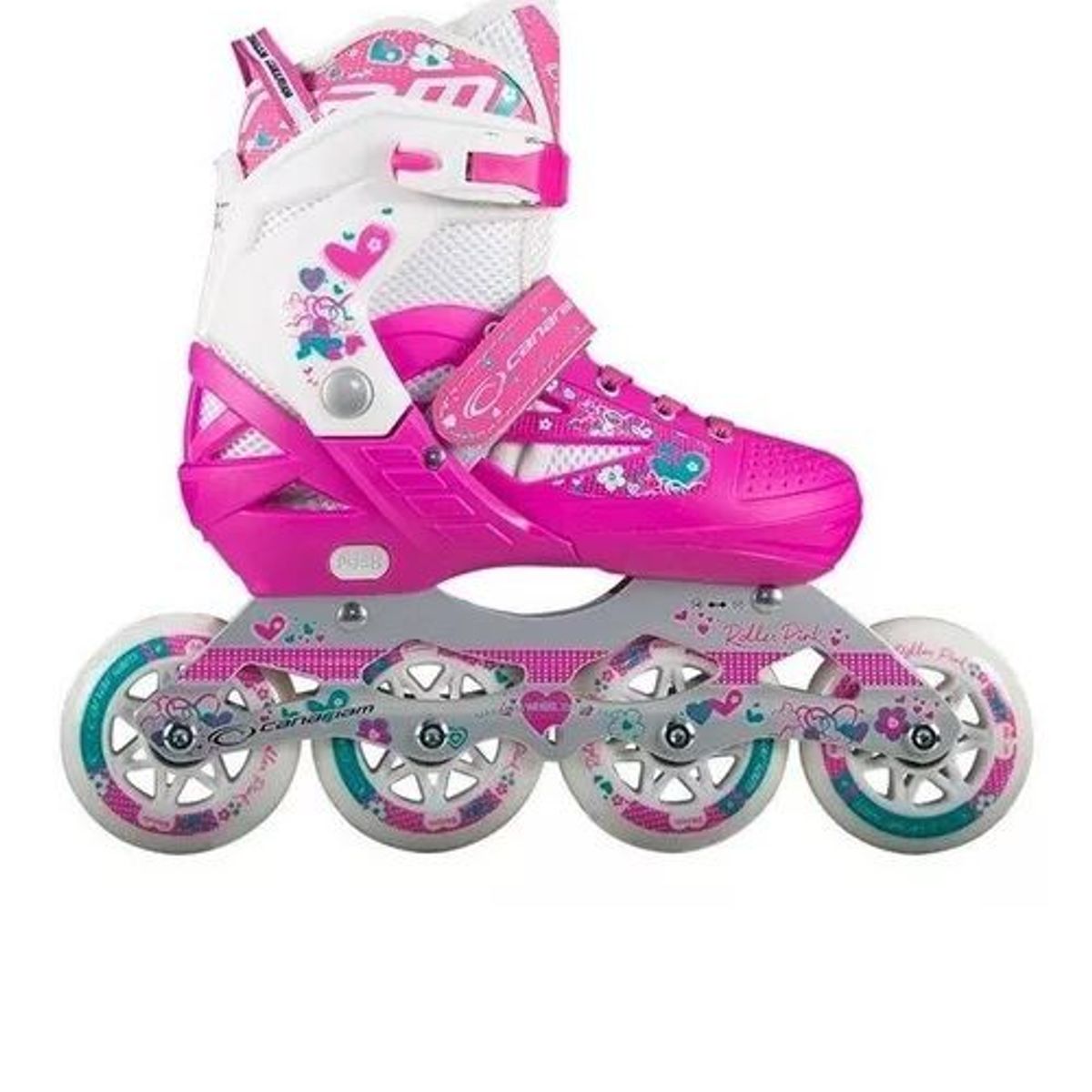 CANARIAM - Patines Canariam Roller Team  Semiprofesional Blanco  Fucsia