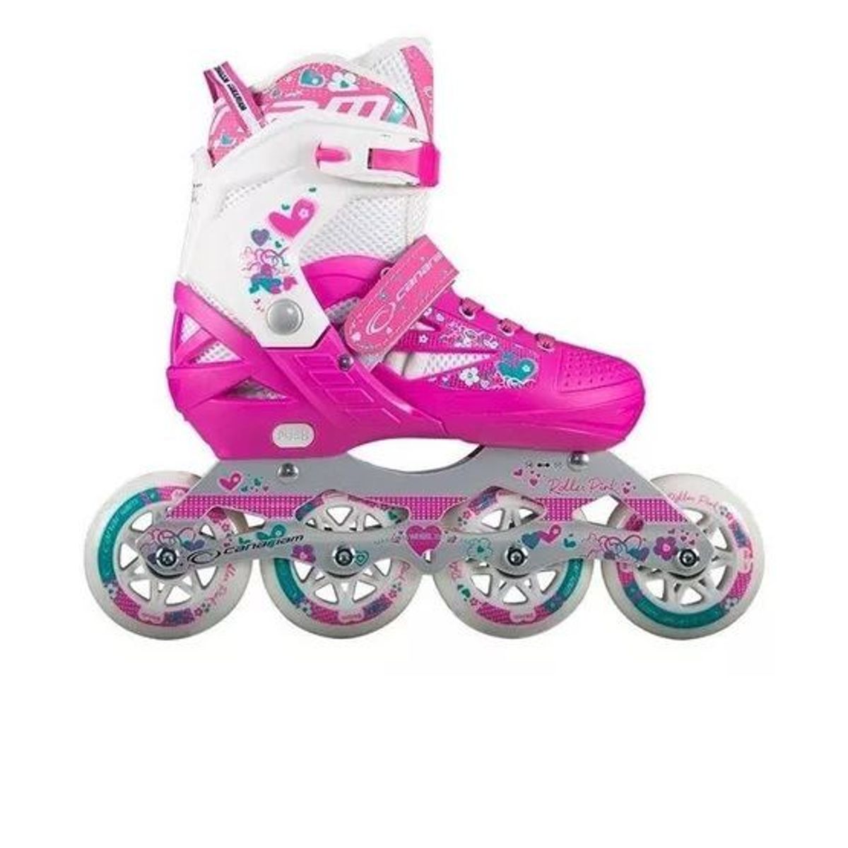 CANARIAM - Patines Canariam Roller Team  Semiprofesional Blanco  Fucsia