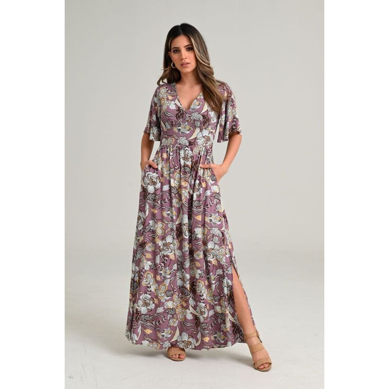 RAGGED - Vestido amali Morado medio Ragged