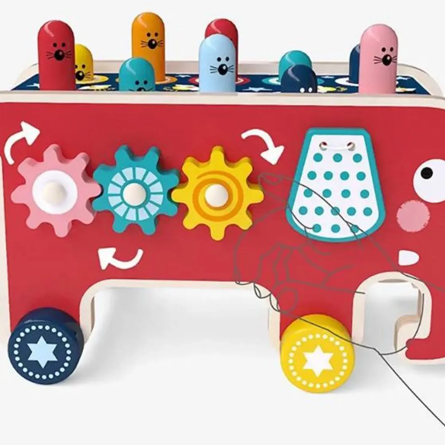 MilliGlee Juguete Montessori 8 En 1 De Madera: Martillo, Xilófono, Pesca, Reloj Y Más – Para Niños Y Niñas De 1 A 6 Años