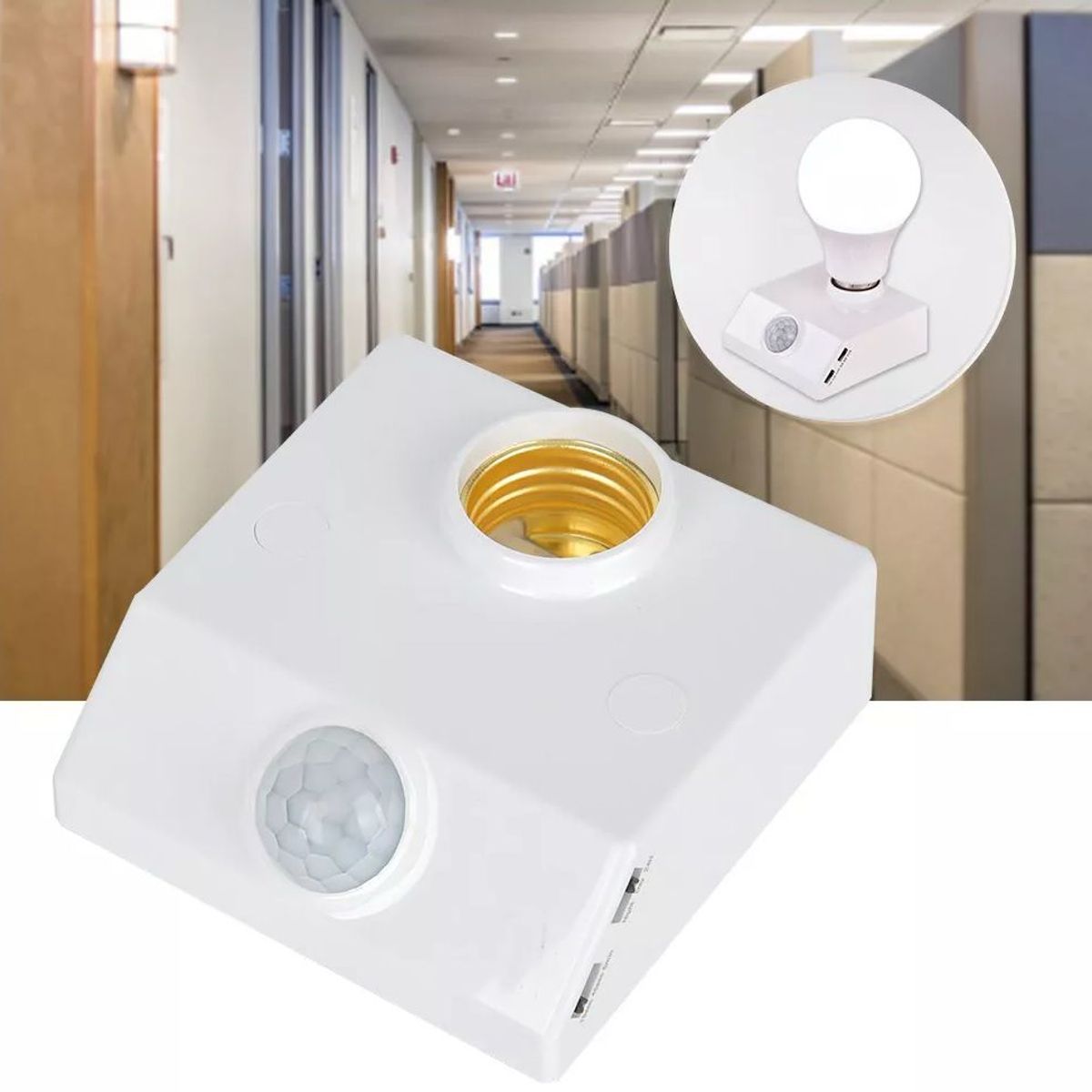 GENERICO - Roseta Sensor De Movimiento Control De Luz Y Tiempo