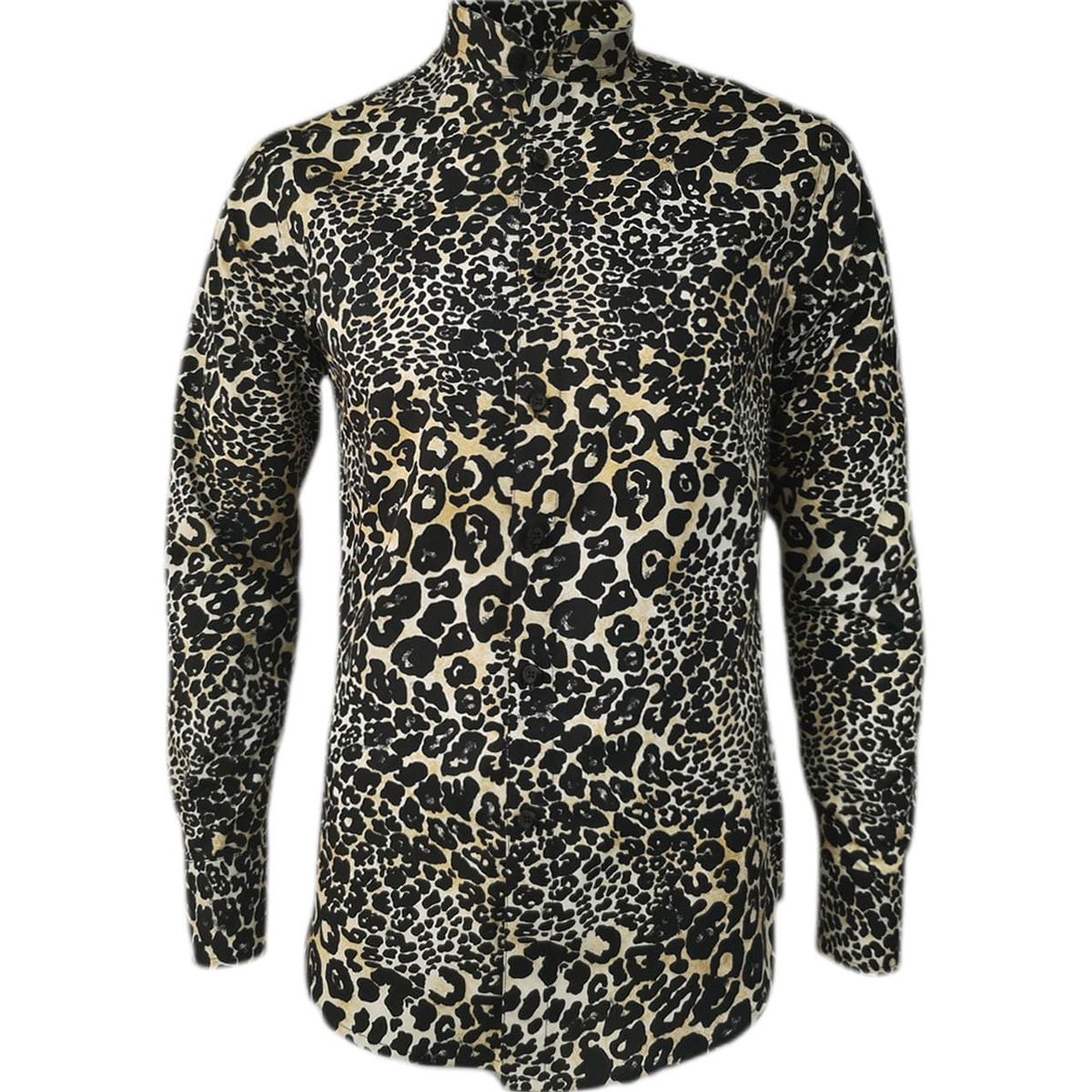 SON DOS - Camisa estampada animal print slim manga larga para hombre