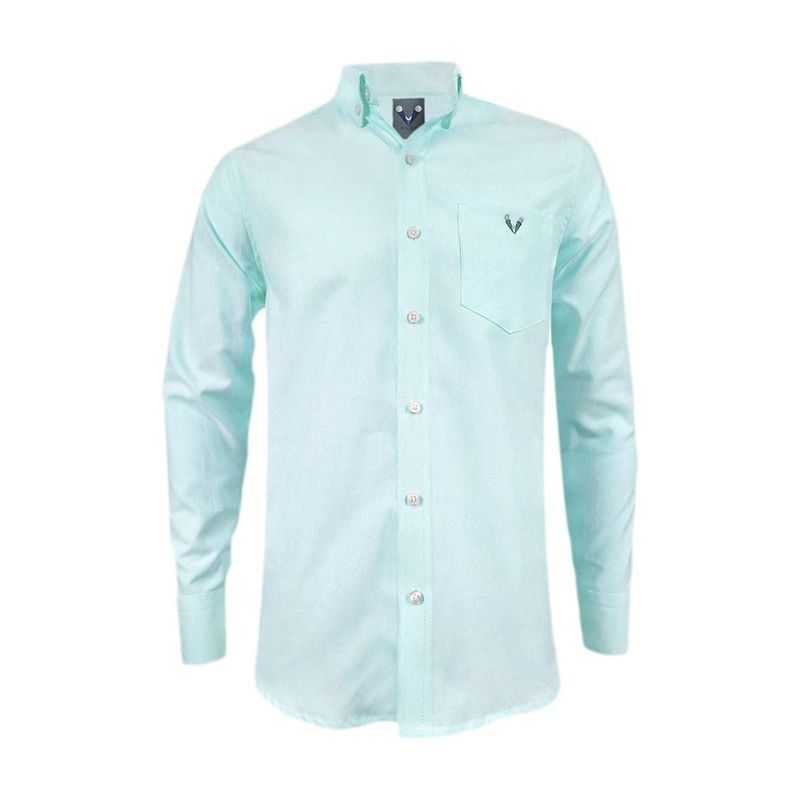 SON DOS - Camisa oxford verde también en tallas grandes manga larga hombre