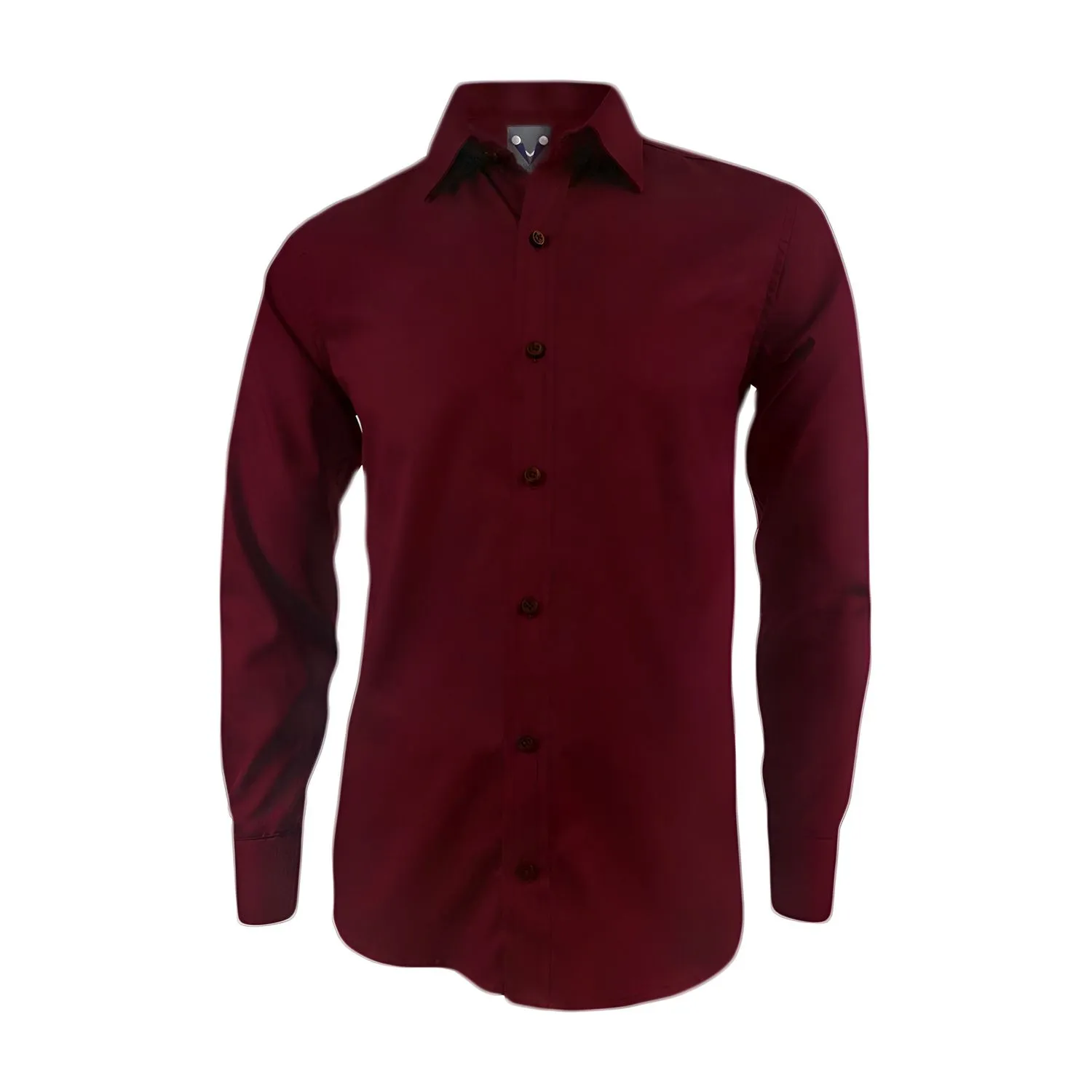 Camisa vino tinto sin bolsillo slim manga larga para hombre SON - Main Image