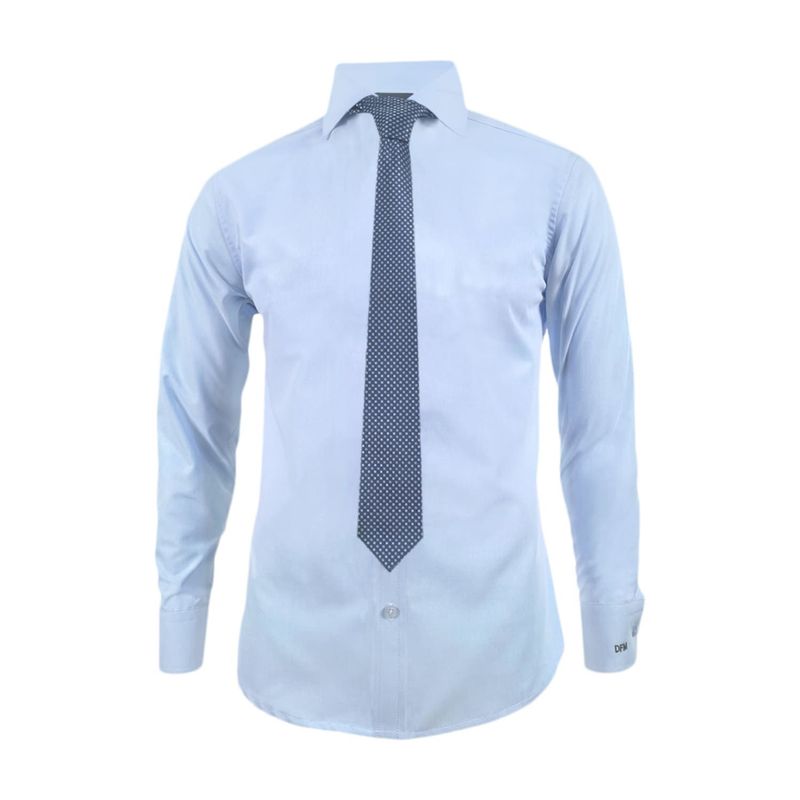 SON DOS - Camisa formal azul claro con iniciales manga larga hombre
