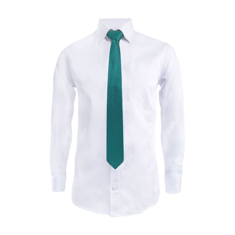 SON DOS - Camisa formal blanca sin bolsillo manga larga slim hombre