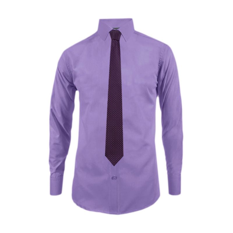 SON DOS - Camisa formal lila en algodón manga larga slim para hombre