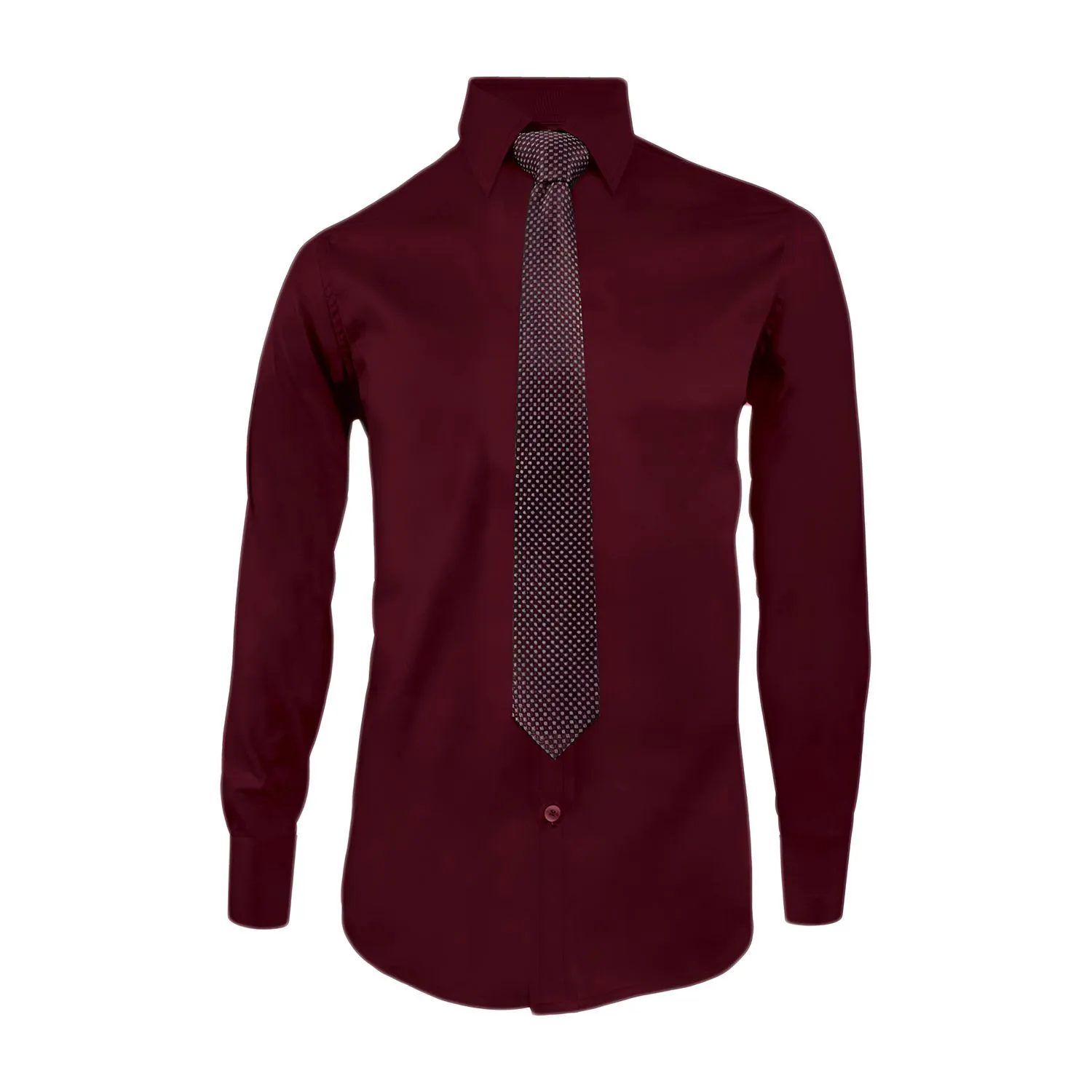 Camisa para corbata vino tinto manga larga slim hombre SON DOS