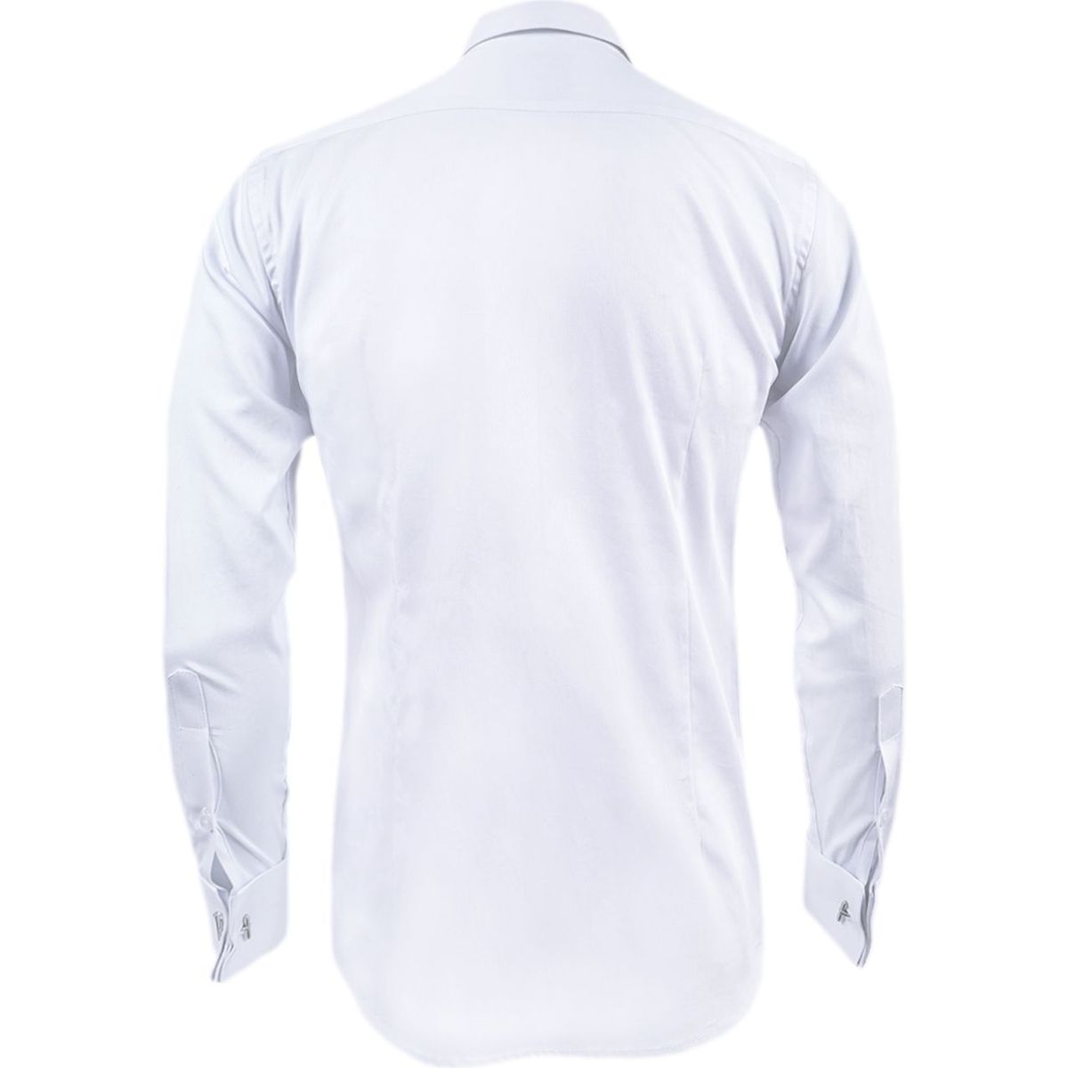 SON DOS - Camisa para corbata blanca iniciales puño mancornas manga larga hombre
