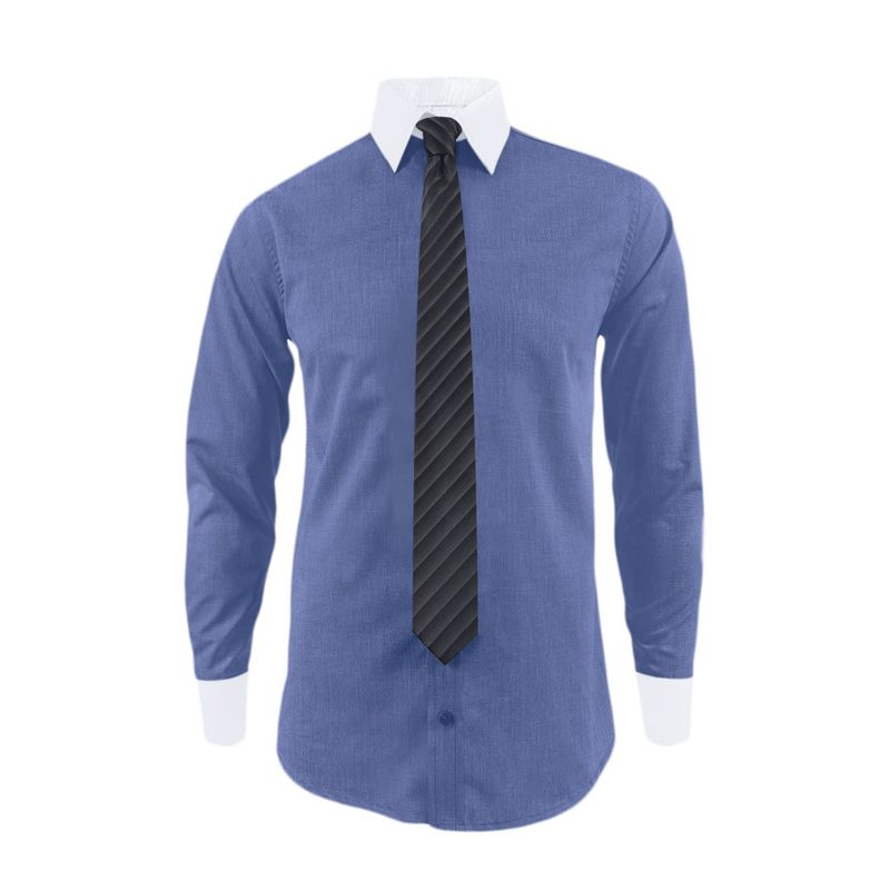 SON DOS - Camisa formal azul también en tallas grandes slim hombre