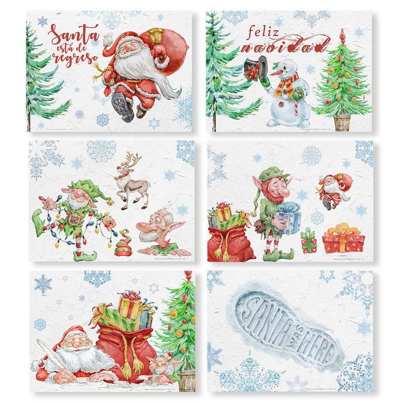 GENERICO - 6 Individuales De Mesa Santa Navidad