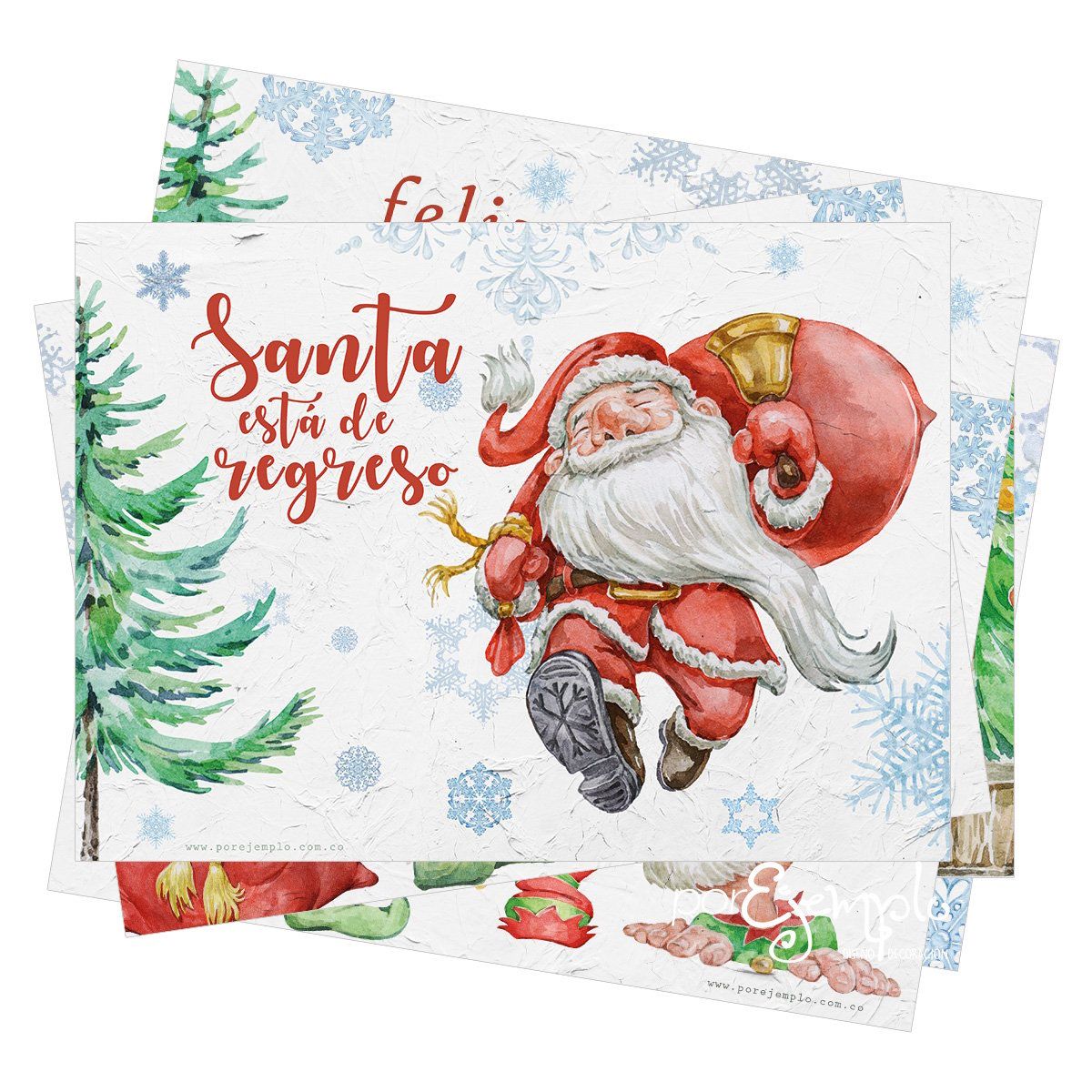 GENERICO - 4 Individuales De Mesa Santa Navidad