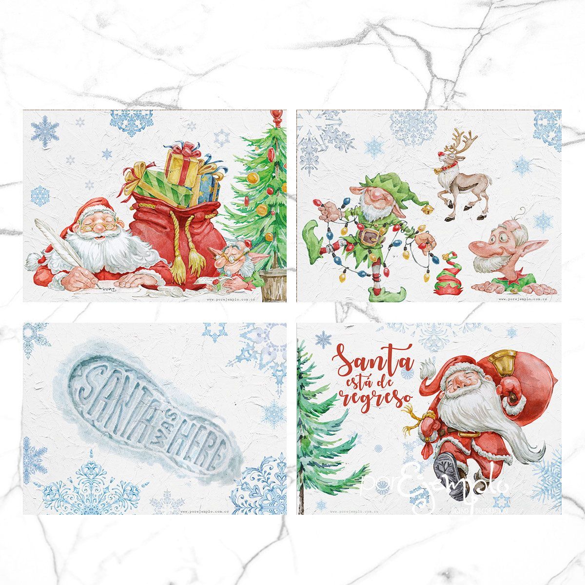 GENERICO - 4 Individuales De Mesa Santa Navidad