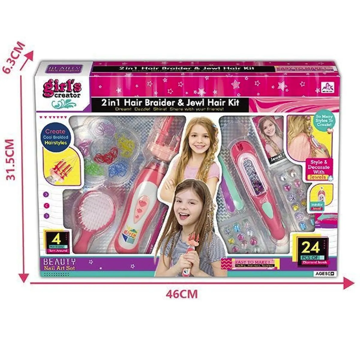 MULTIPLACE COLOMBIA - Kit de peluqueria para niñas accesorios decoraciones 2 en 1
