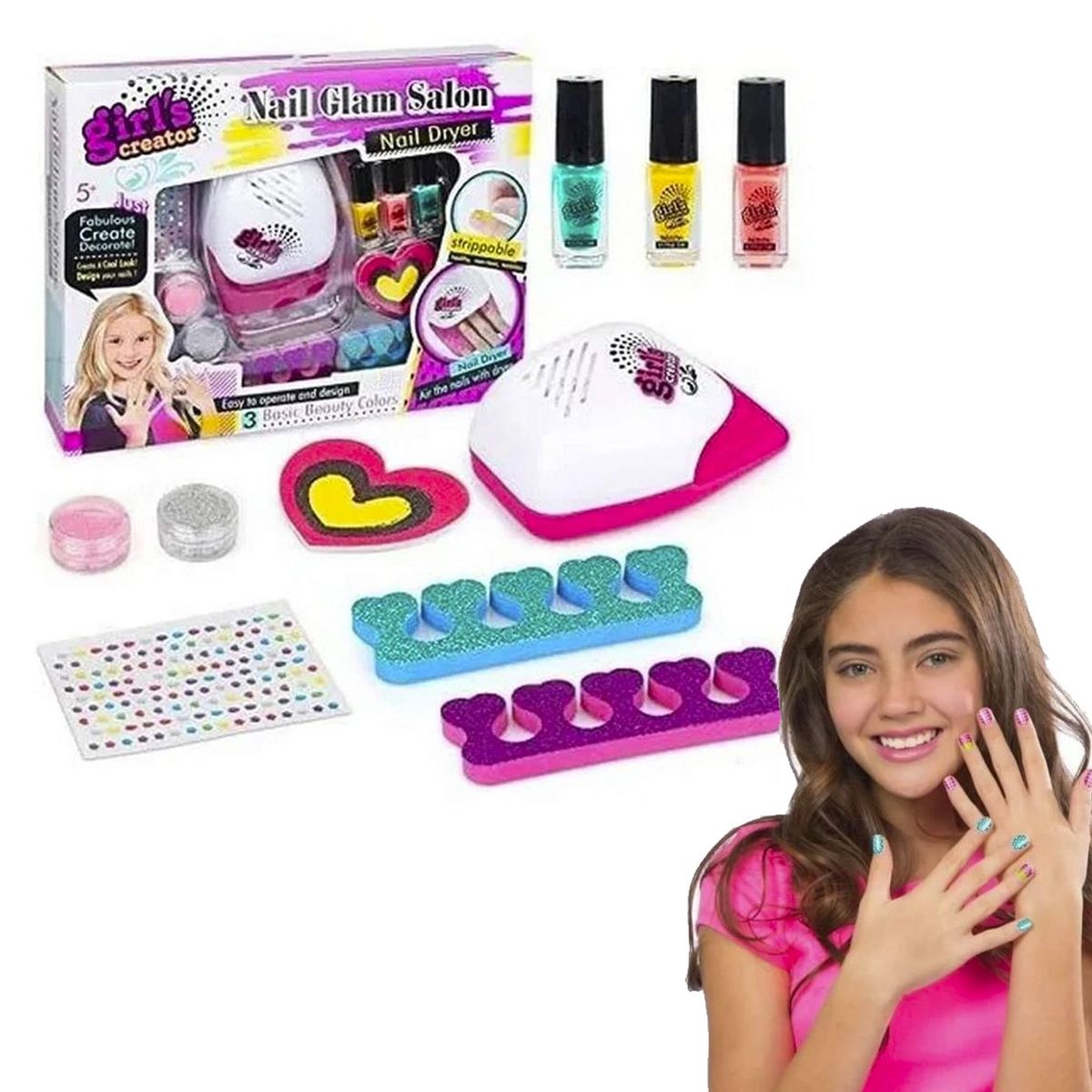 MULTIPLACE COLOMBIA - Set para Uñas Niñas en kit  Accesorios Manicure Esmaltes