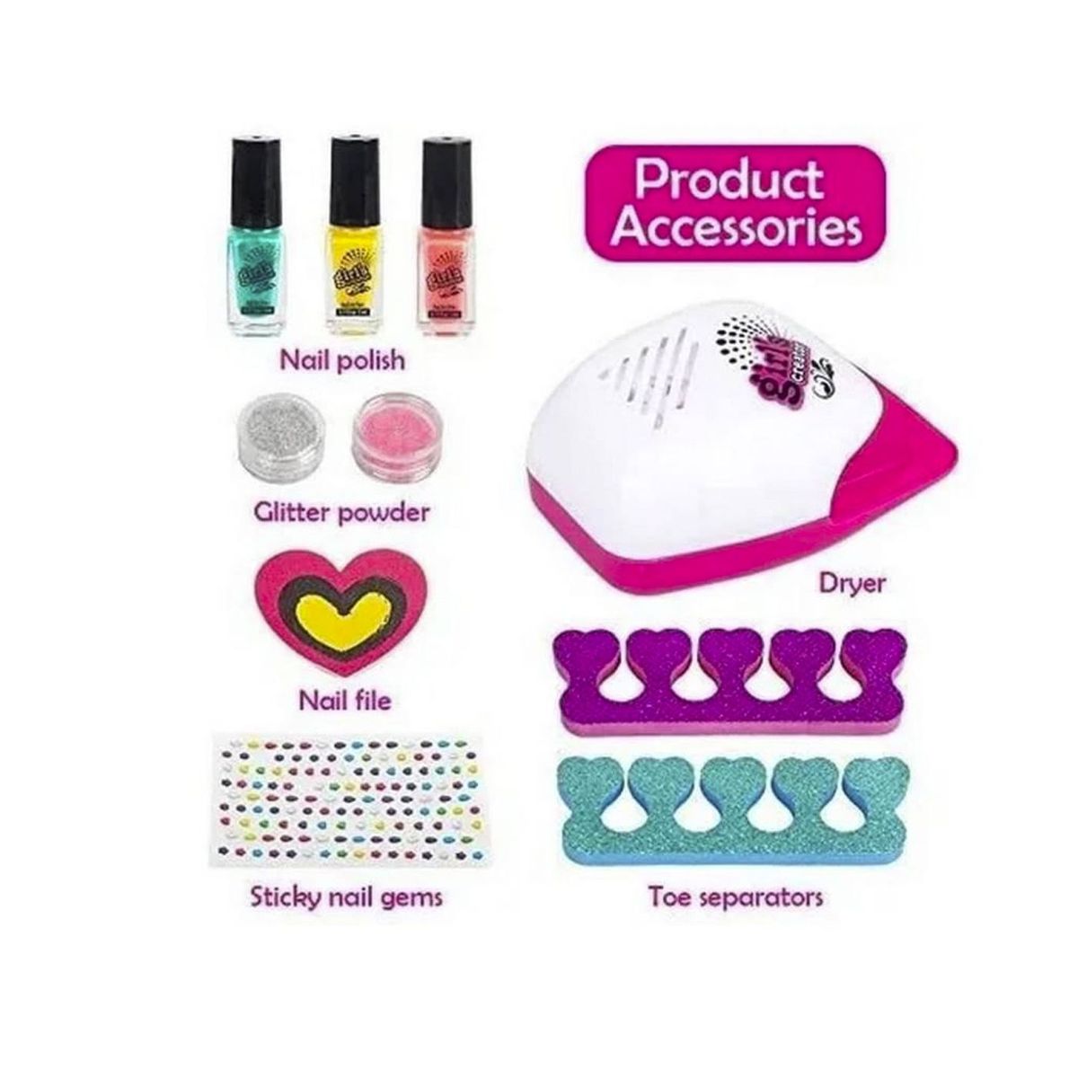 MULTIPLACE COLOMBIA - Set para Uñas Niñas en kit  Accesorios Manicure Esmaltes