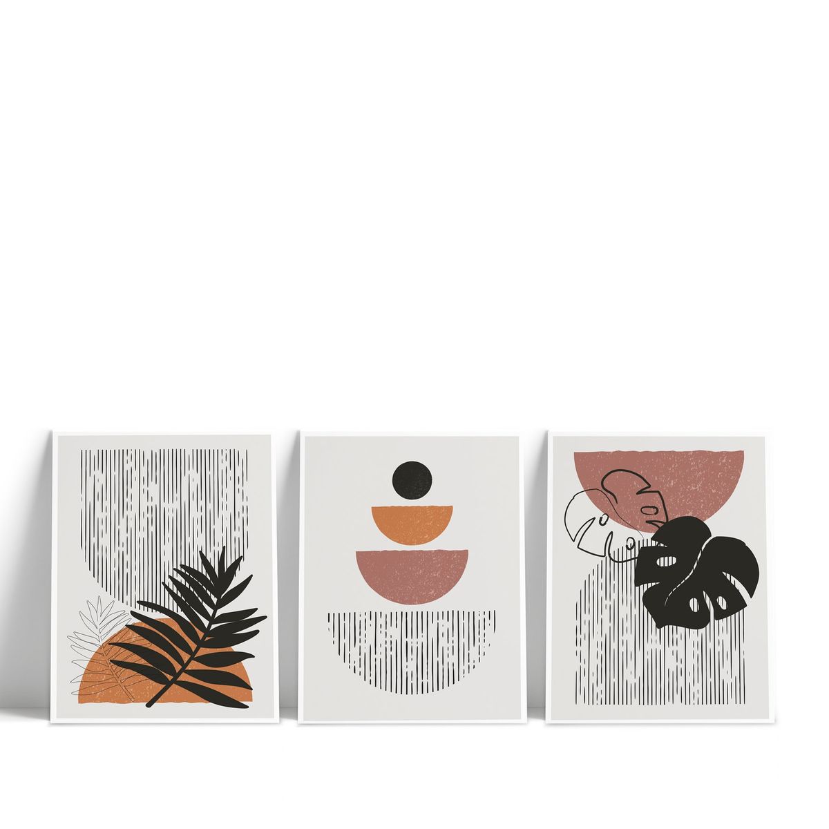 GAMA DIGITAL - Cuadros decorativos Boho hojas nude