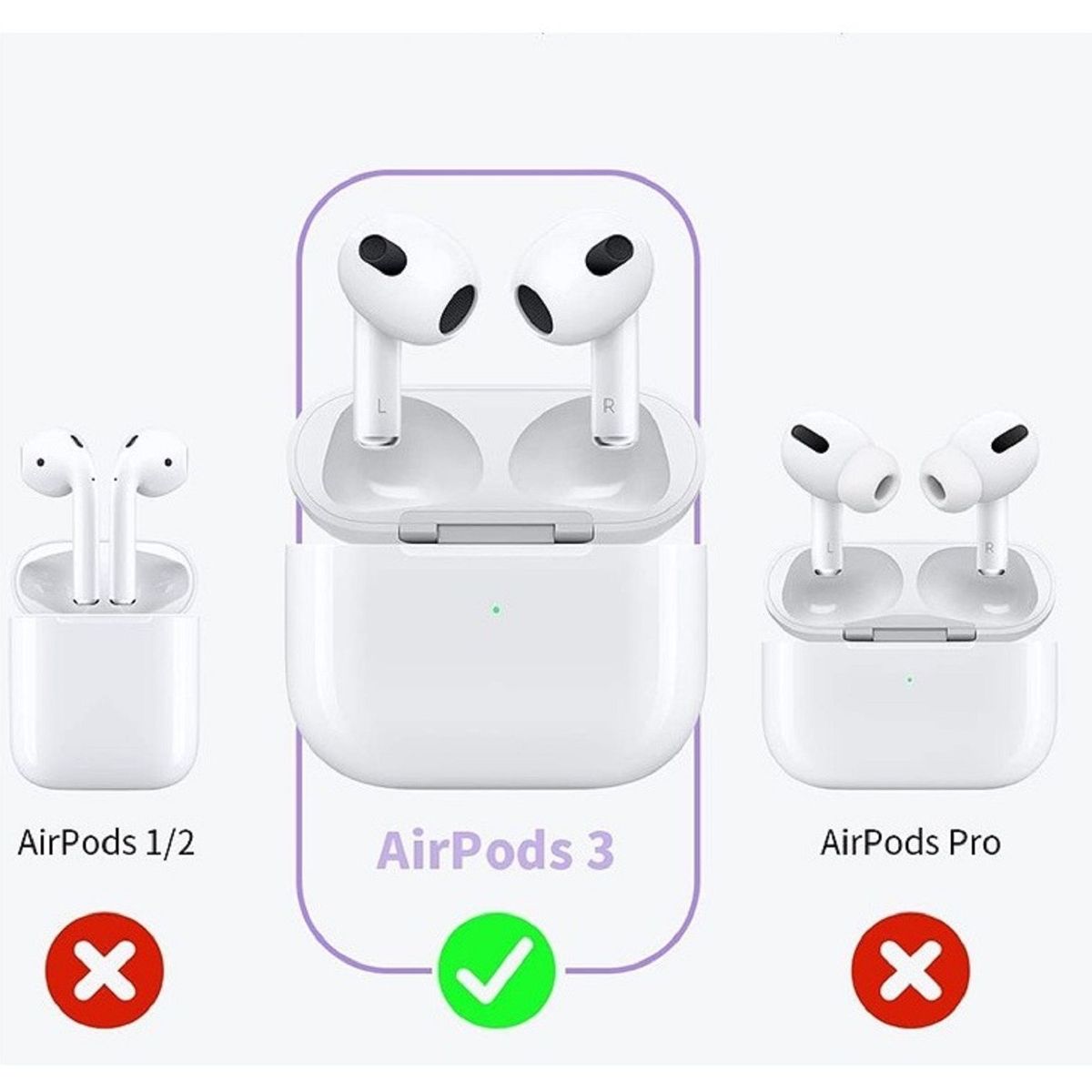 GENERICO - Protector En Silicona Para Audifonos A¡rpods 3 Transparente