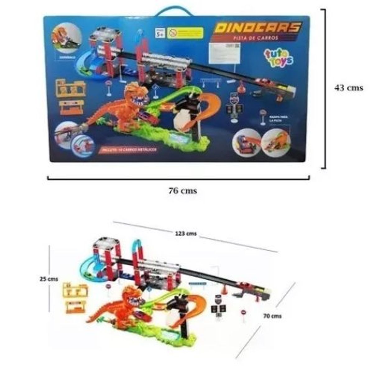 GENERICO - Pista de autos de juguete dinocars.