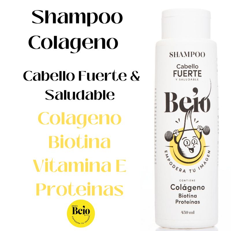 GENERICO - Shampoo Colágeno  Biotina  Vitamina E  Keratina Crecimiento Fuerte Engrosador De Cabello Beio