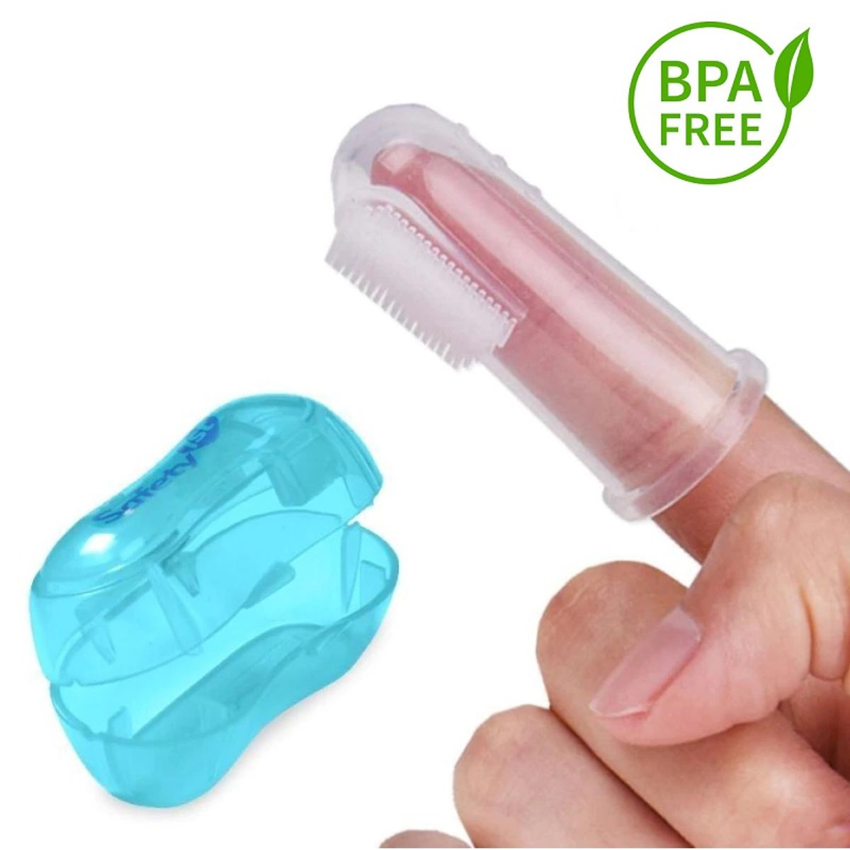 GENERICO - Cepillo Dental  Dedal en silicona para Bebes o Mascota