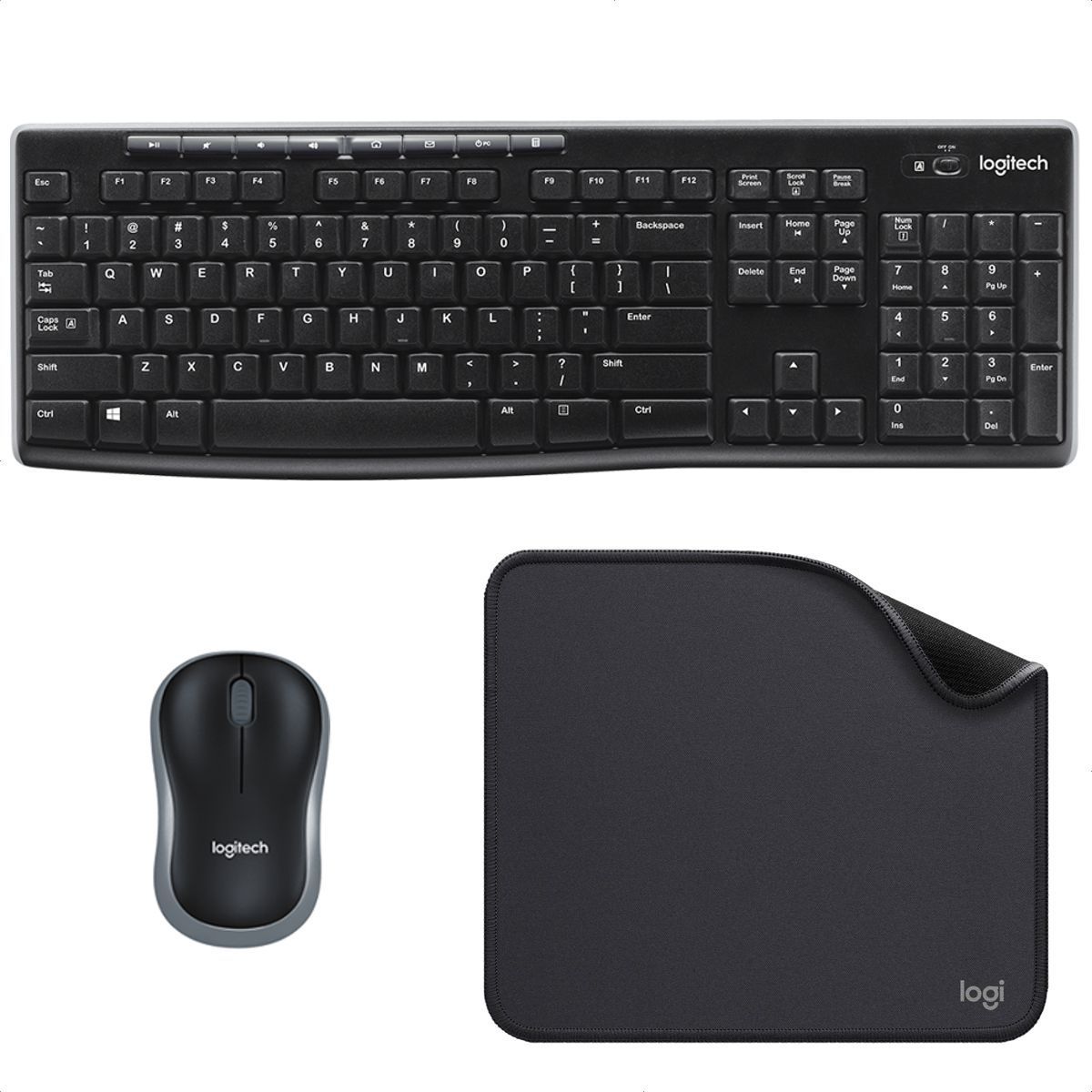 LOGITECH - Combo Inalámbrico Logitech Mk270  Pad Mouse Studio Series