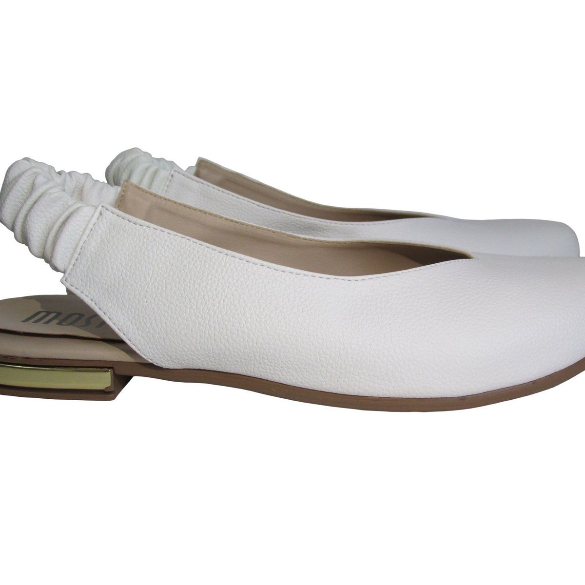 MOSTAZA - Baleta blanca elegante con resorte