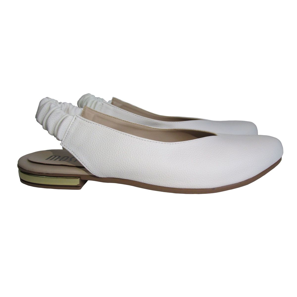 MOSTAZA - Baleta blanca elegante con resorte