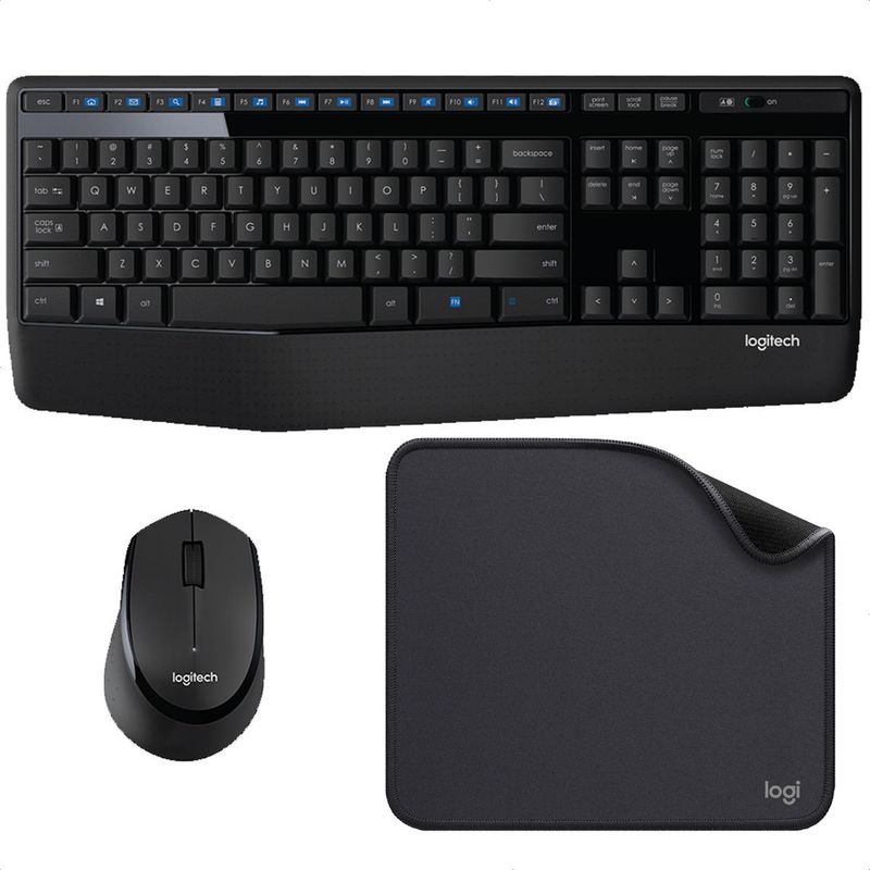 LOGITECH - Combo Inalámbrico Logitech Mk345  Pad Mouse Studio Series