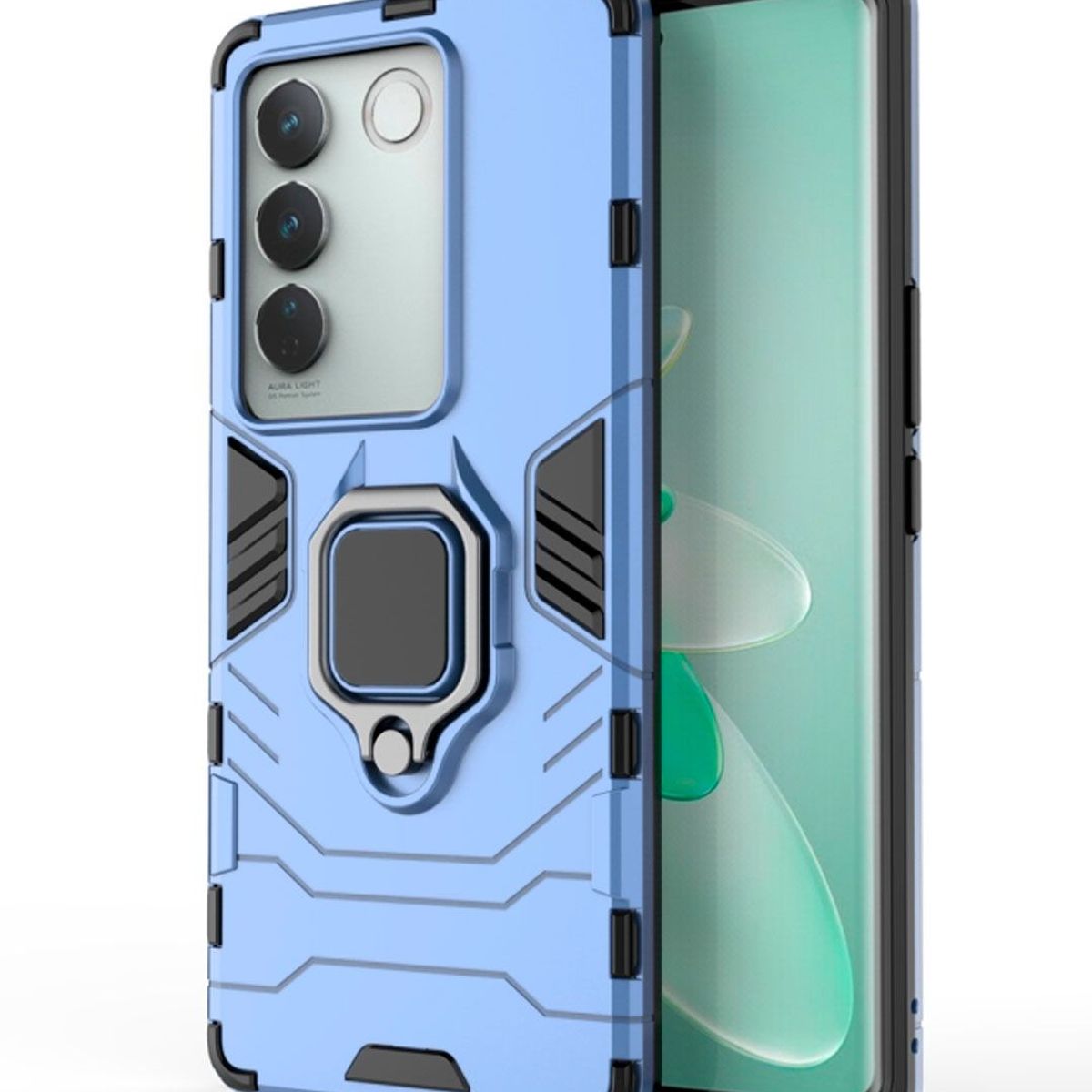 GENERICO - Funda Anti Golpes Anillo Compatible con Vivo V25e Azul