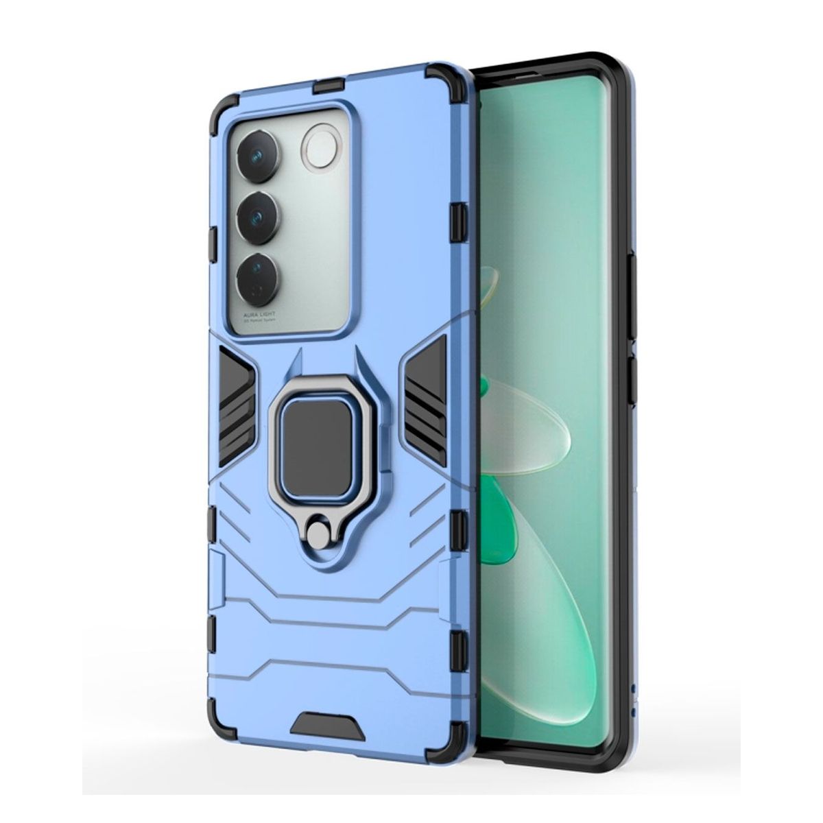 GENERICO - Funda Anti Golpes Anillo Compatible con Vivo V25e Azul