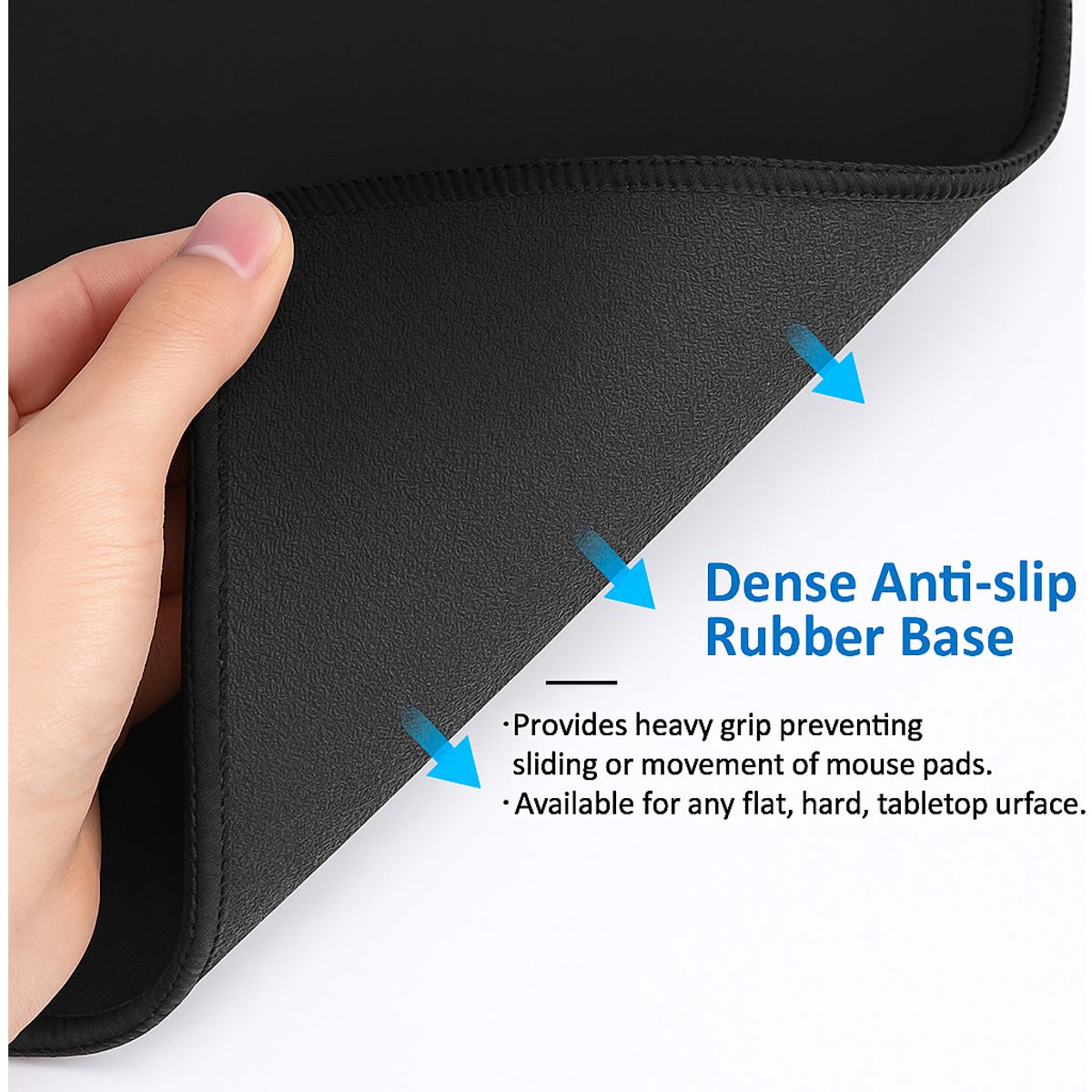 GENERICO - Pad Mouse Gamer Base Antideslizante 25 X 21 Cm Mod Negro