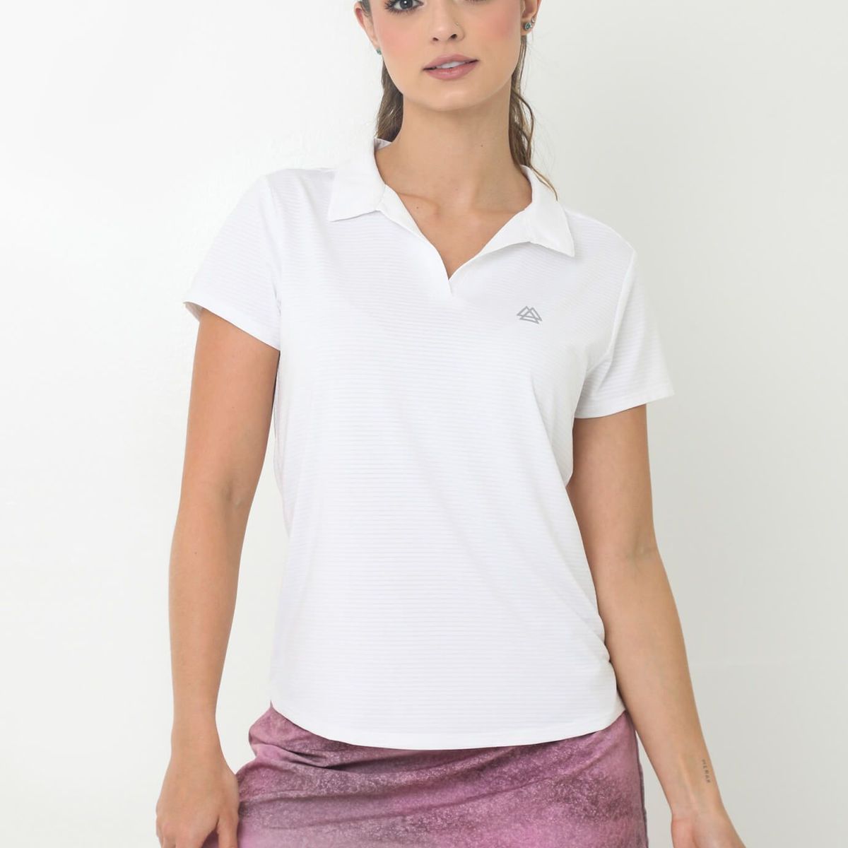 BELIFE - Camiseta Deportiva Blanca Tipo Polo Y Cuello Camisero Para Mujer Belife.