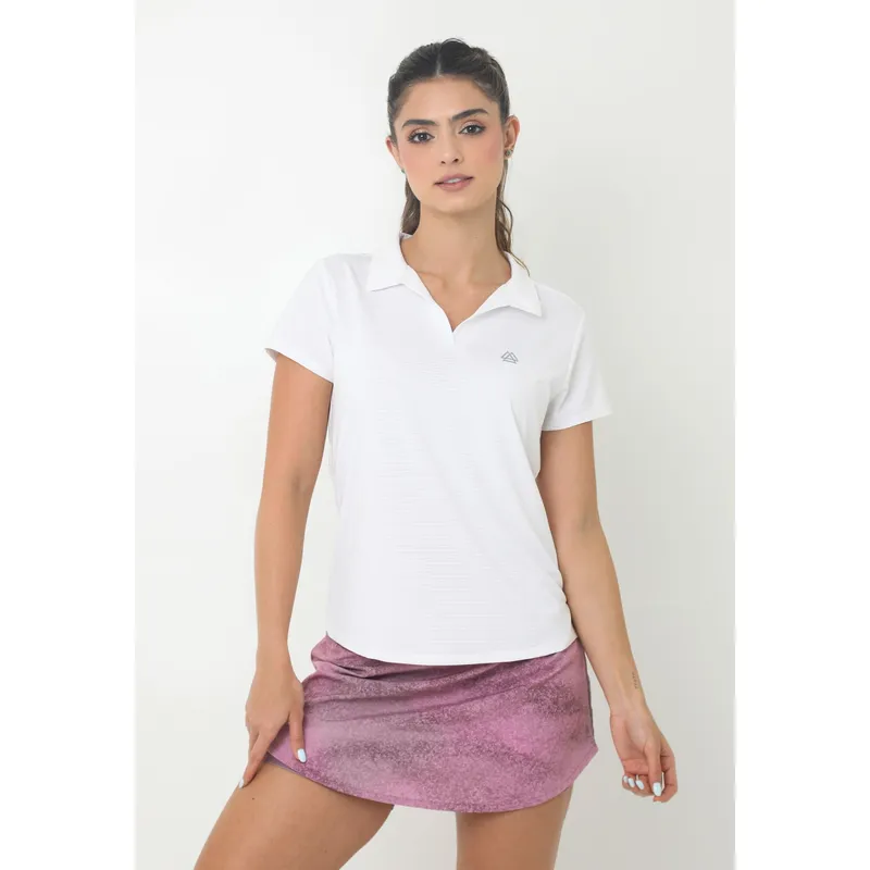 BELIFE - Camiseta Deportiva Blanca Tipo Polo Y Cuello Camisero Para Mujer Belife.