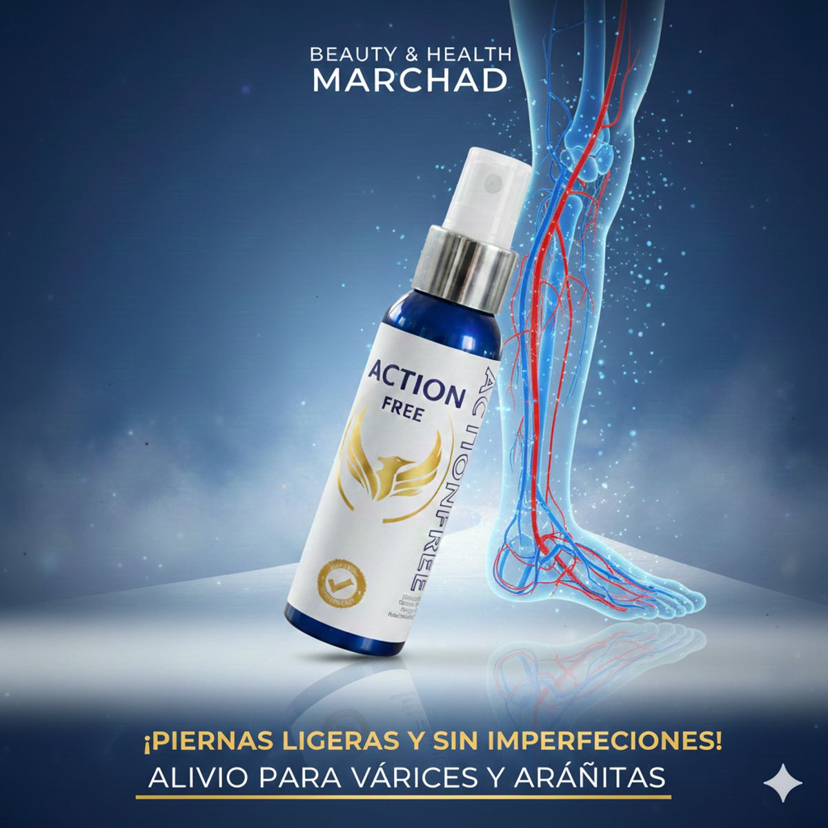 GENERICO - Action Free Gel para Piernas Cansadas Várices y Arañitas - Alivio Rápido