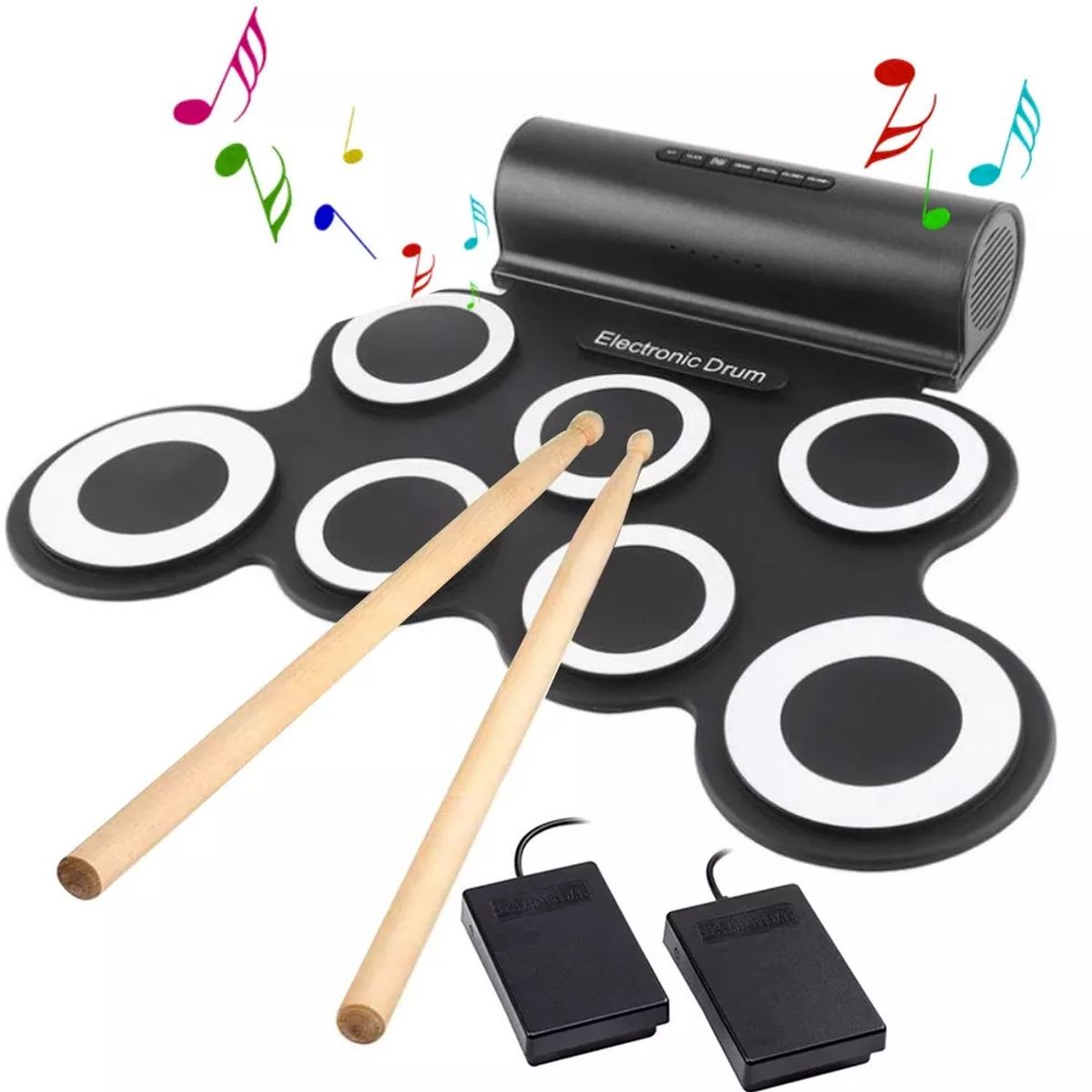 ONE PIXEL - Batería Electrónica Portátil Tambor Eléctrico Flexible 3001.