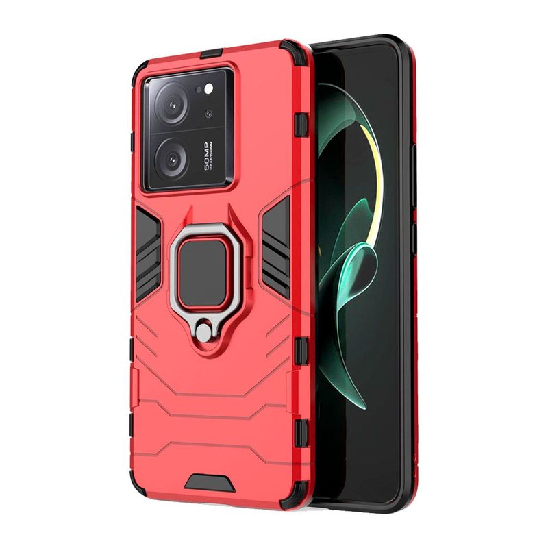 GENERICO - Funda Anti Golpes Anillo Compatible con Xiaomi Mi 13T Rojo