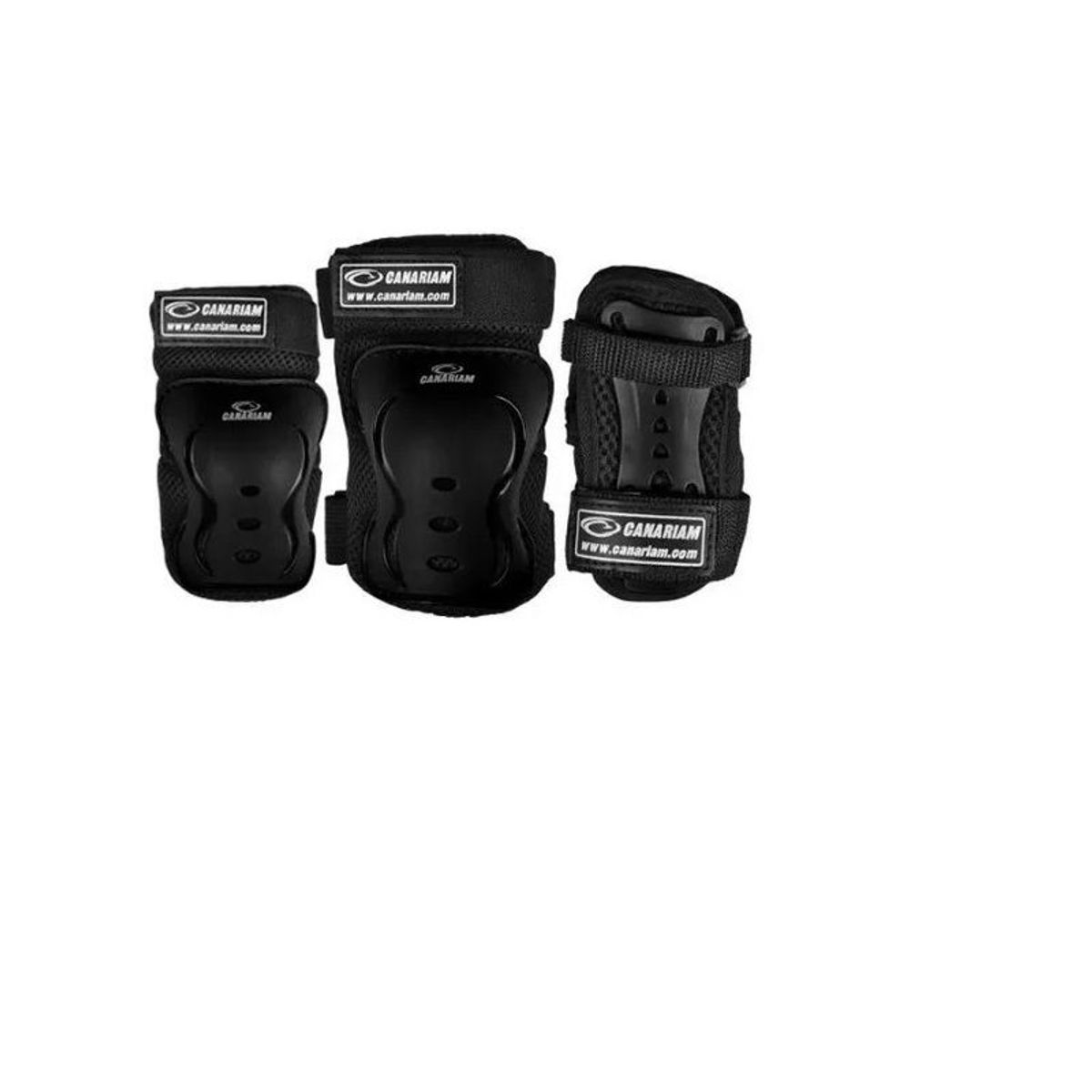 CANARIAM - Protección Patines Coderas Rodilleras Guantes Negro