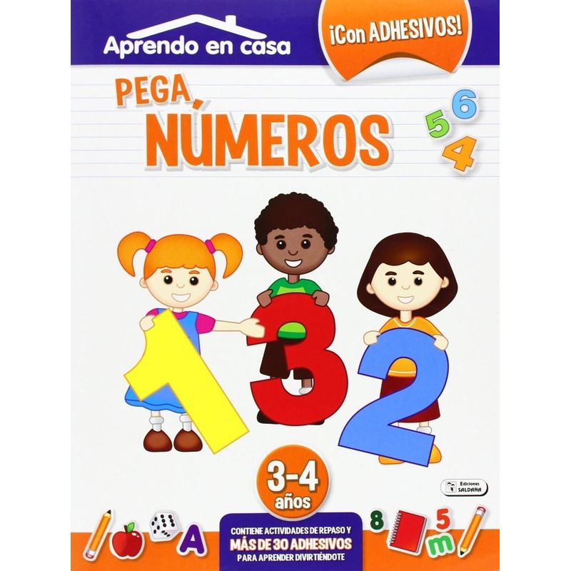 GENERICO - Pega Numeros. Aprende En Casa. 3-4 Años