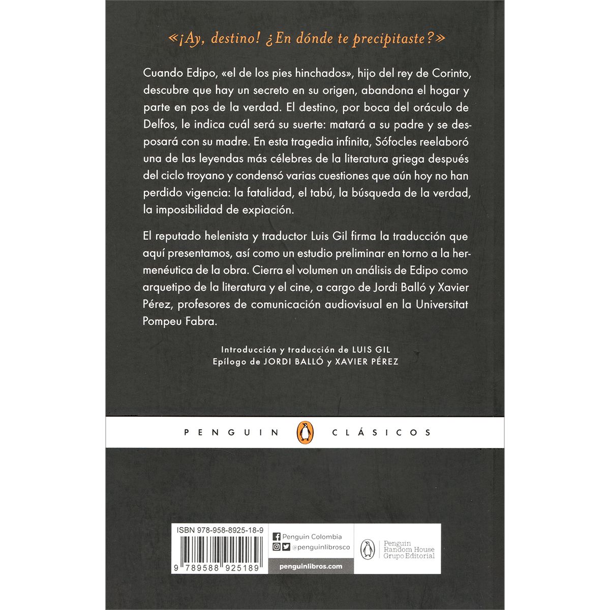 PENGUIN CLASICOS - Edipo Rey. Sófocles