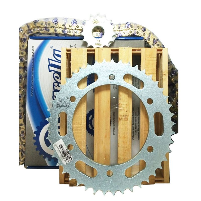GENERICO - Kit Arrastre Cassarella Ybr 250 Cadena Dorada