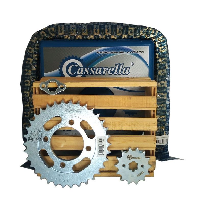 GENERICO - Kit Arrastre Akt Flex 125 Cadena Dorada Cassarella