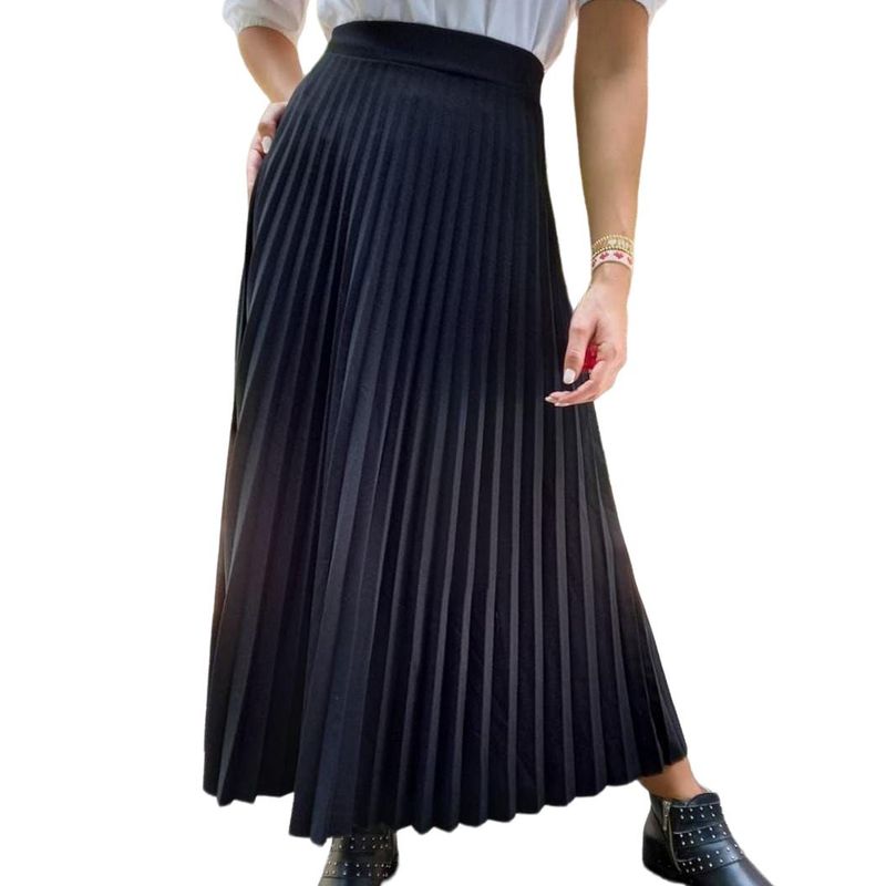 VIRTUD - Falda plisada maxi larga