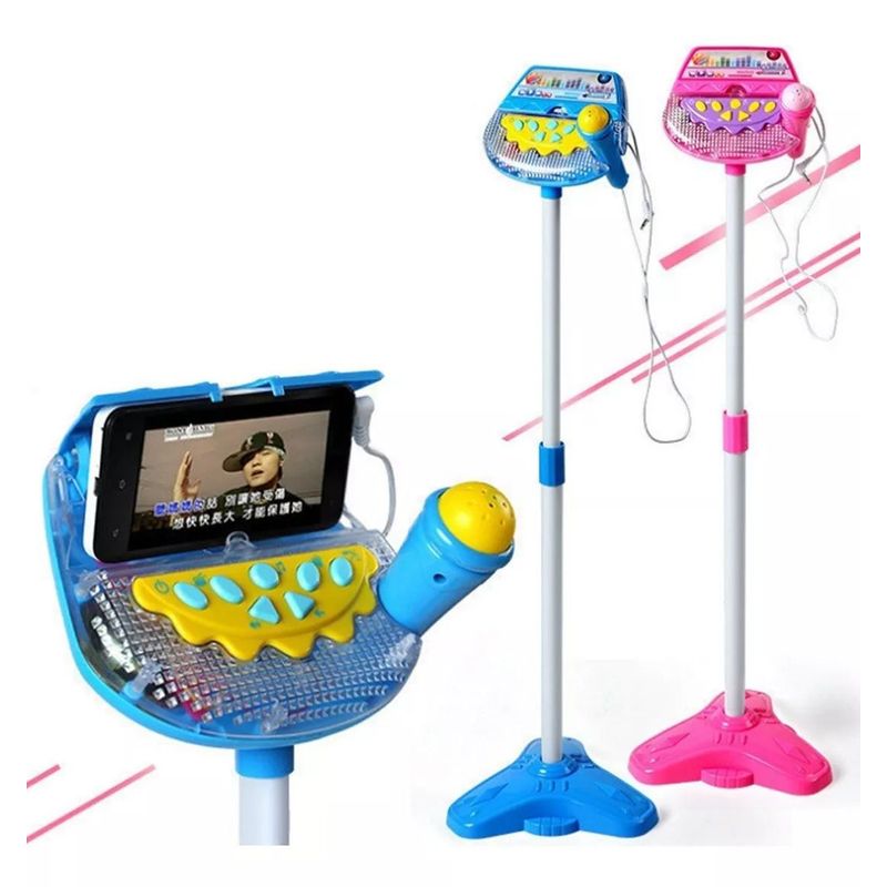GENERICO - Micrófono Karaoke Niños Ajustable Mp3 Luces Efectos Rosa