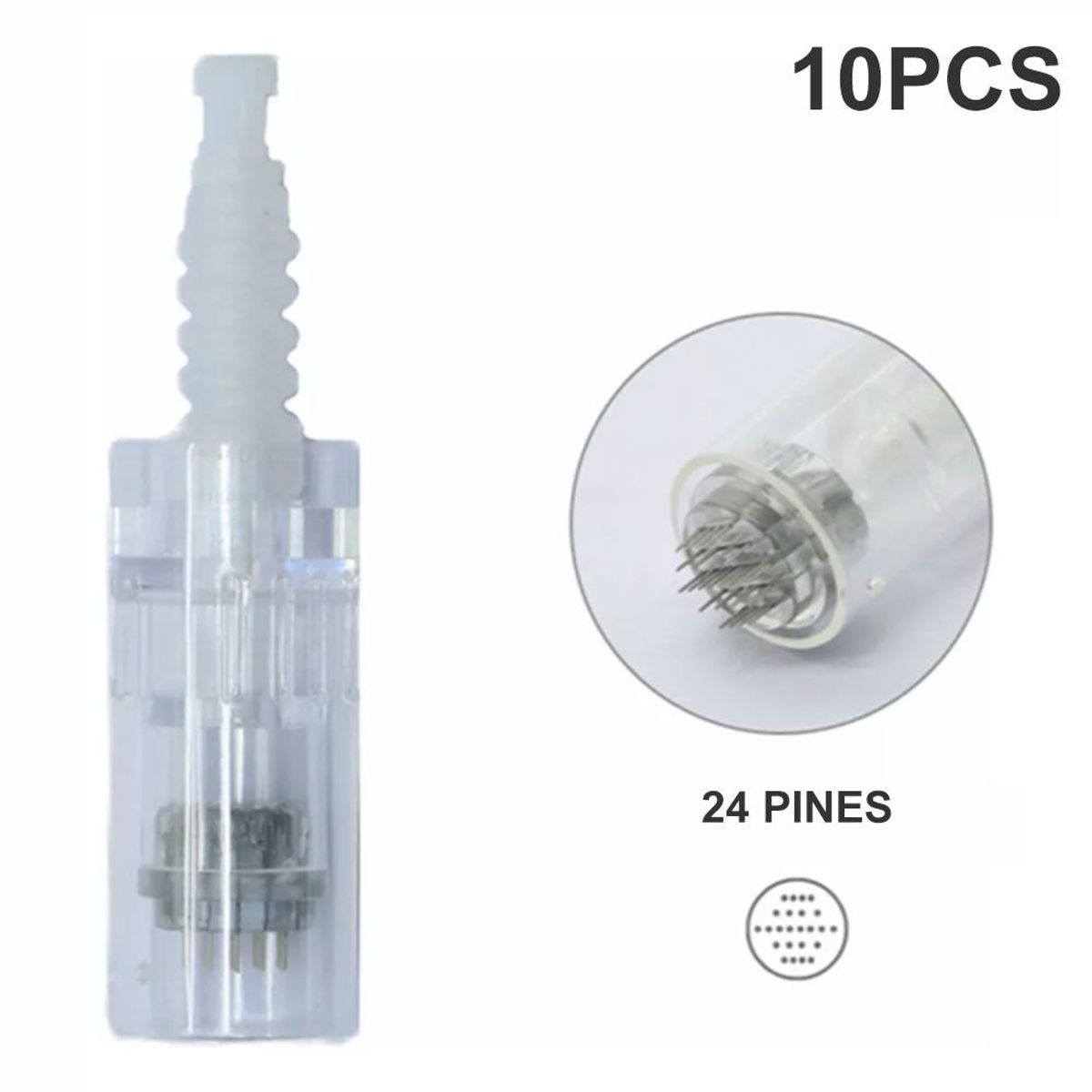 CARER SPARK - Microagujas Para Dermapen 24 Pines 10 Pcs Microneedling Entrada A Presión