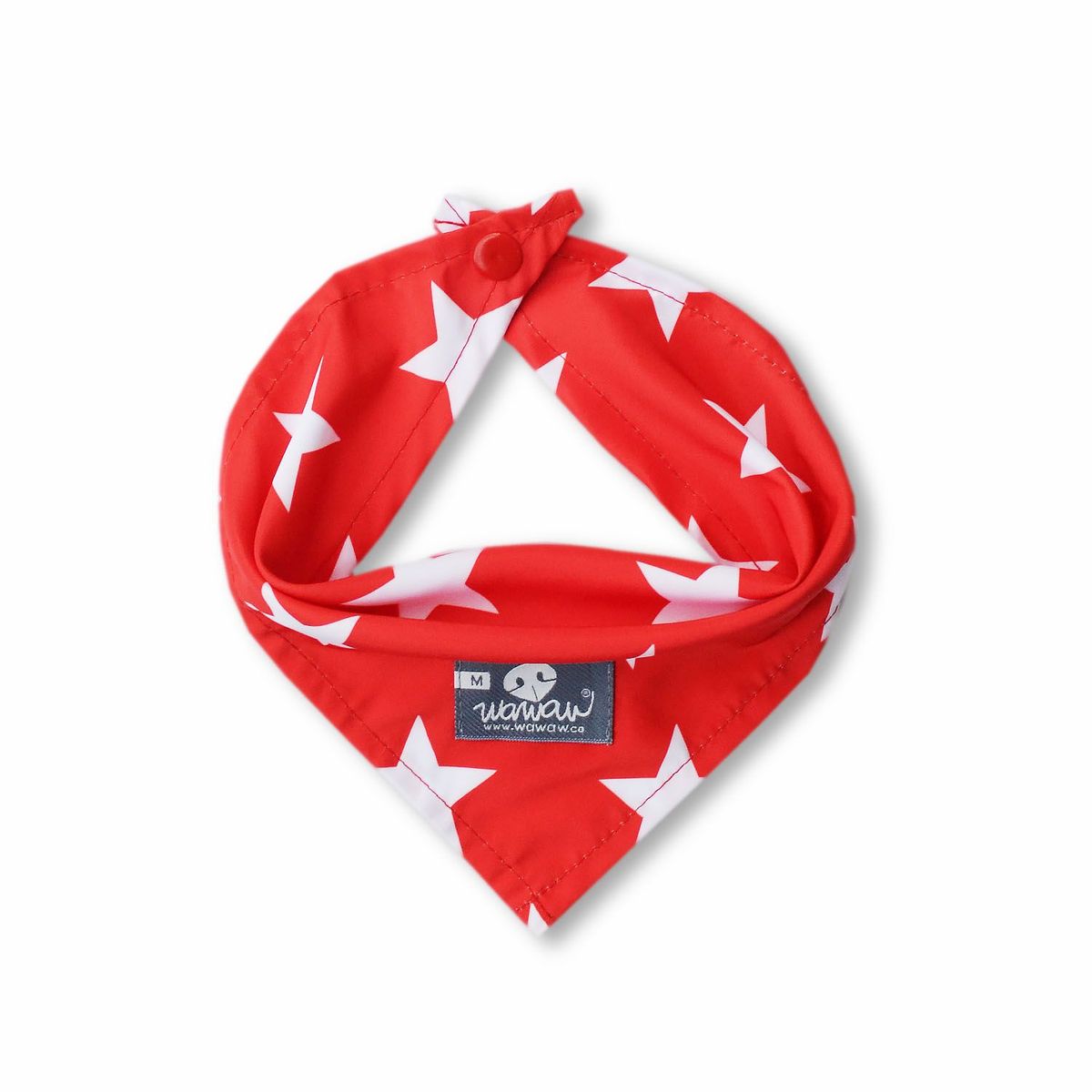 WAWAW - Pañoleta para perro talla S sub rojo estrellas blancas Wawaw